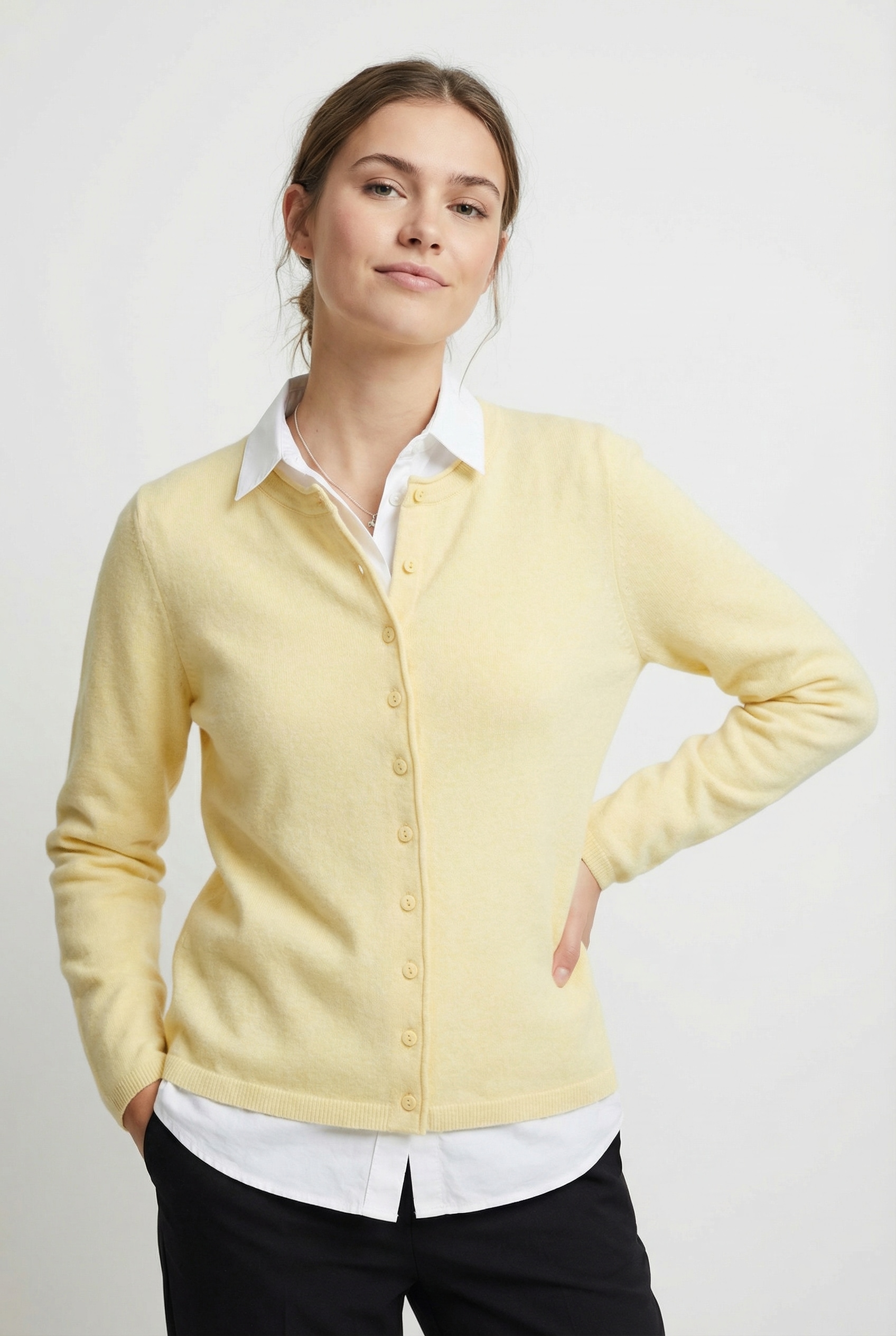 ONLY Strickjacke "ONLLOYAL LIFE LS O-NECK BUT CAR KNT NOOS" gerippte Ärmelb günstig online kaufen