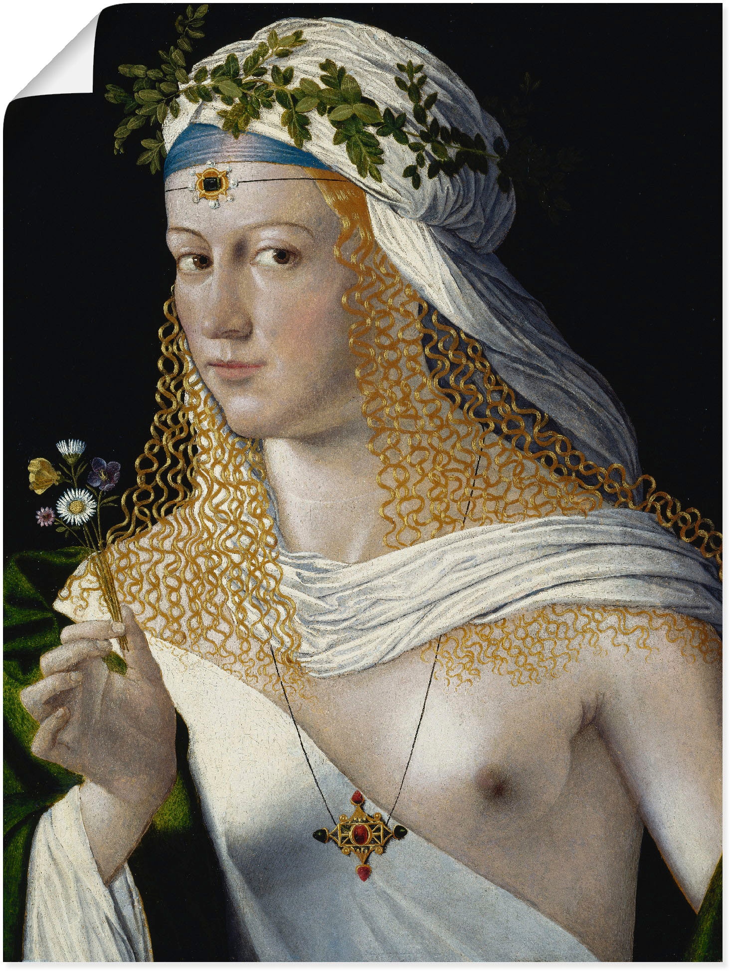 Artland Leinwandbild »Idealbildnis einer Kurtisane als Flora«, Frau, (1 St.), auf Keilrahmen gespannt