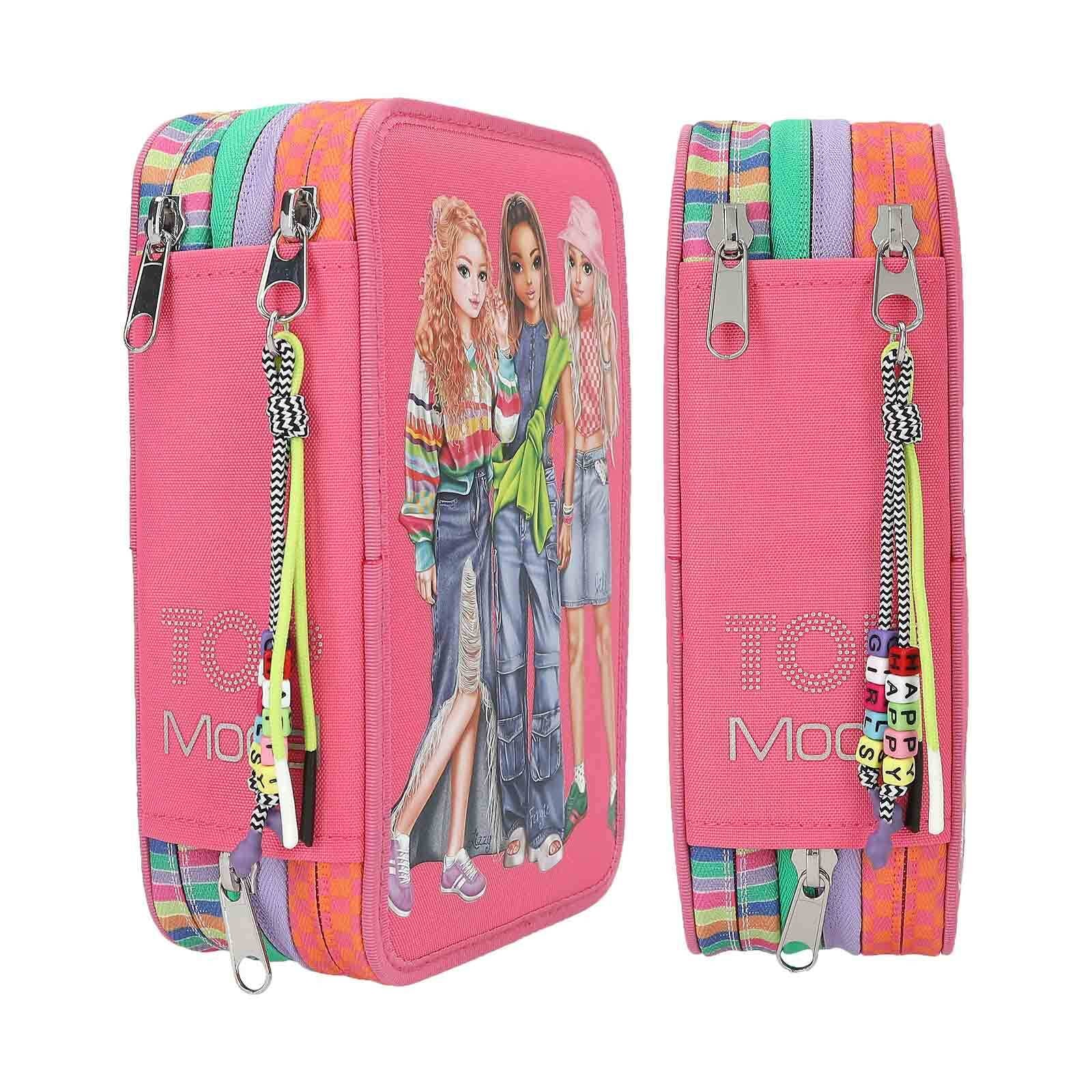 Depesche Buntstift »3-Fach Federtasche mit Stifte TOPModel 20,5 x 14,3 cm pink«