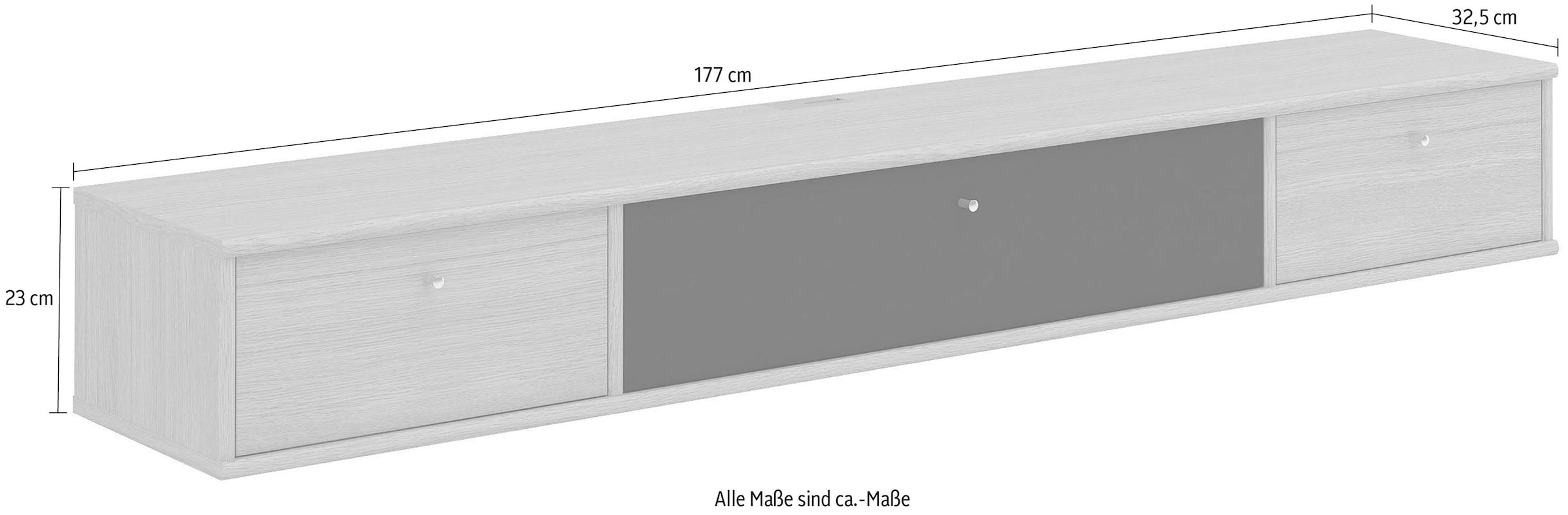 Hammel Furniture TV-Board »Mistral Fernsehschrank, Medienmöbel, Hängend«, mit Klappe mit Akustikstoff, Kabeldurchführung, Lowboard, B: 177 cm