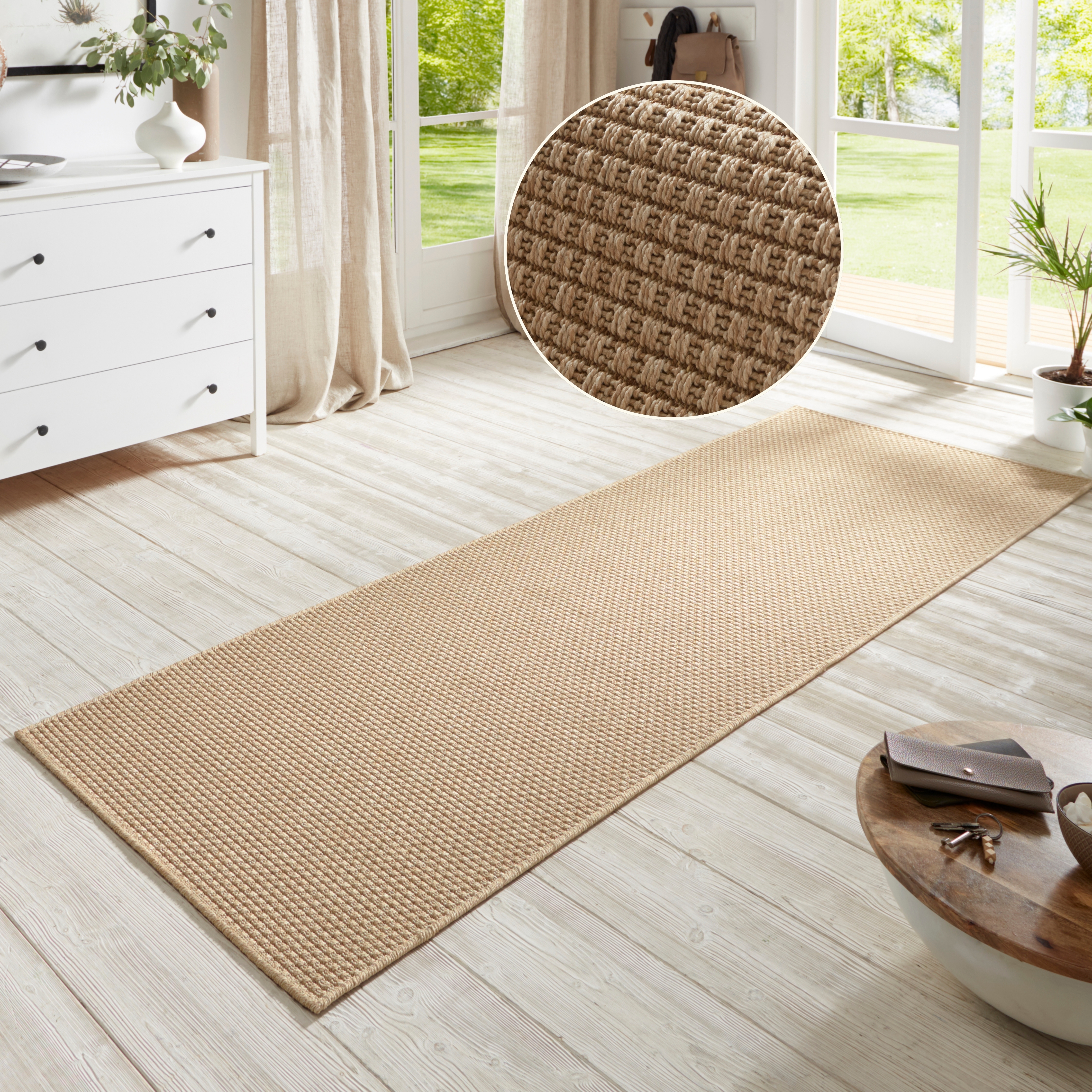 HANSE Home Läufer "Nature 600" rechteckig 5 mm Höhe Flachgewebe, In- & Outdoor, Rutschfest, Flur, Küche, Garten, Terrasse