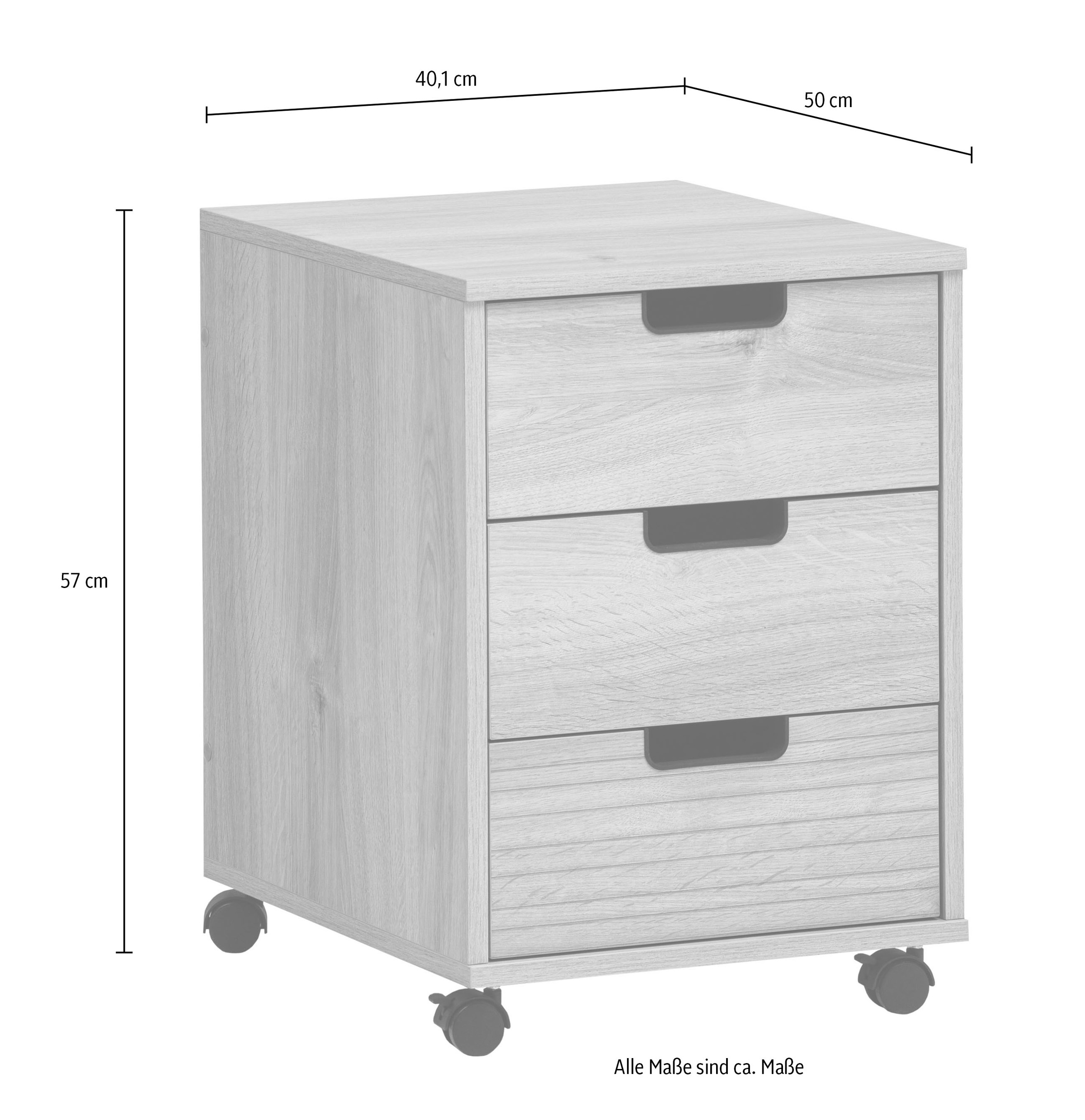 Schildmeyer Rollcontainer »Emmik, Breite 40,1 cm, mit 3 Schubkästen«, (1 St.), Made in Germany