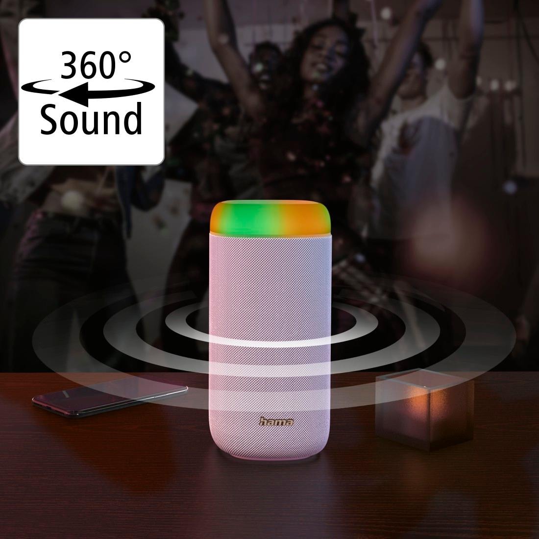 Hama Bluetooth-Lautsprecher »Bluetooth Box LED 30 W Xtra Bass 360ᵒ Sound, wasserdicht nach IPX 4«