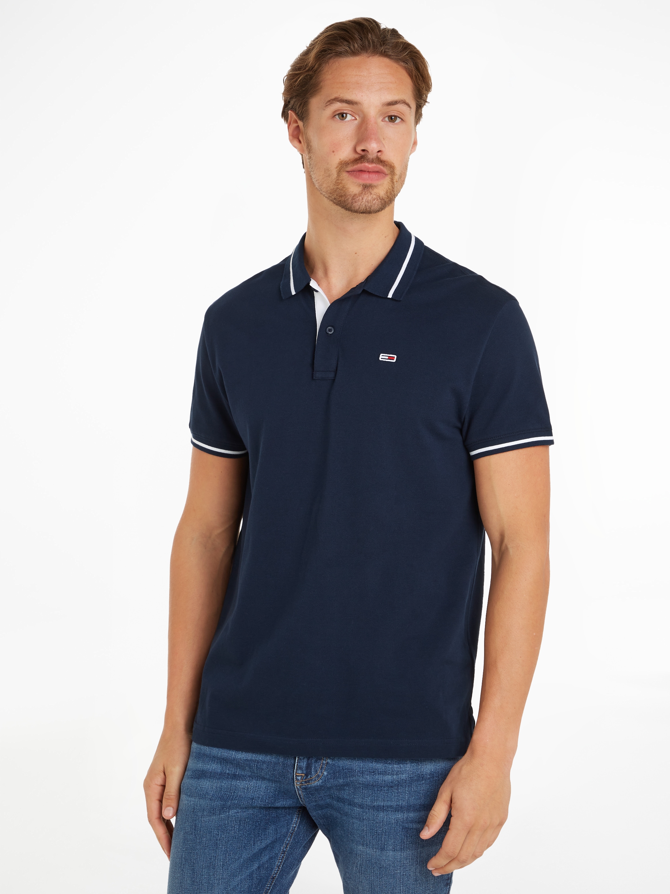 Tommy Jeans Poloshirt "TJM REG TIPPING POLO", mit Logostickerei