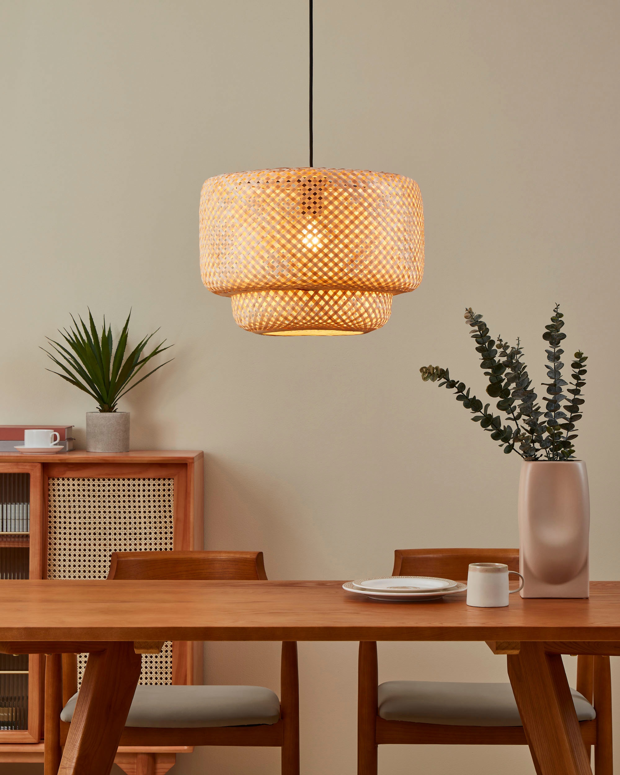 EGLO Hängeleuchte »HYKEHAM Pendellampe, Stahl und Holz, E27, Hängelampe, Flurlampe, Lampe«, Leuchtmittel E27 | Leuchtmittel wechselbar-ohne Leuchtmittel, Hängeleuchte, H110 x Ø42 cm, schwarz, 1X40W exkl.