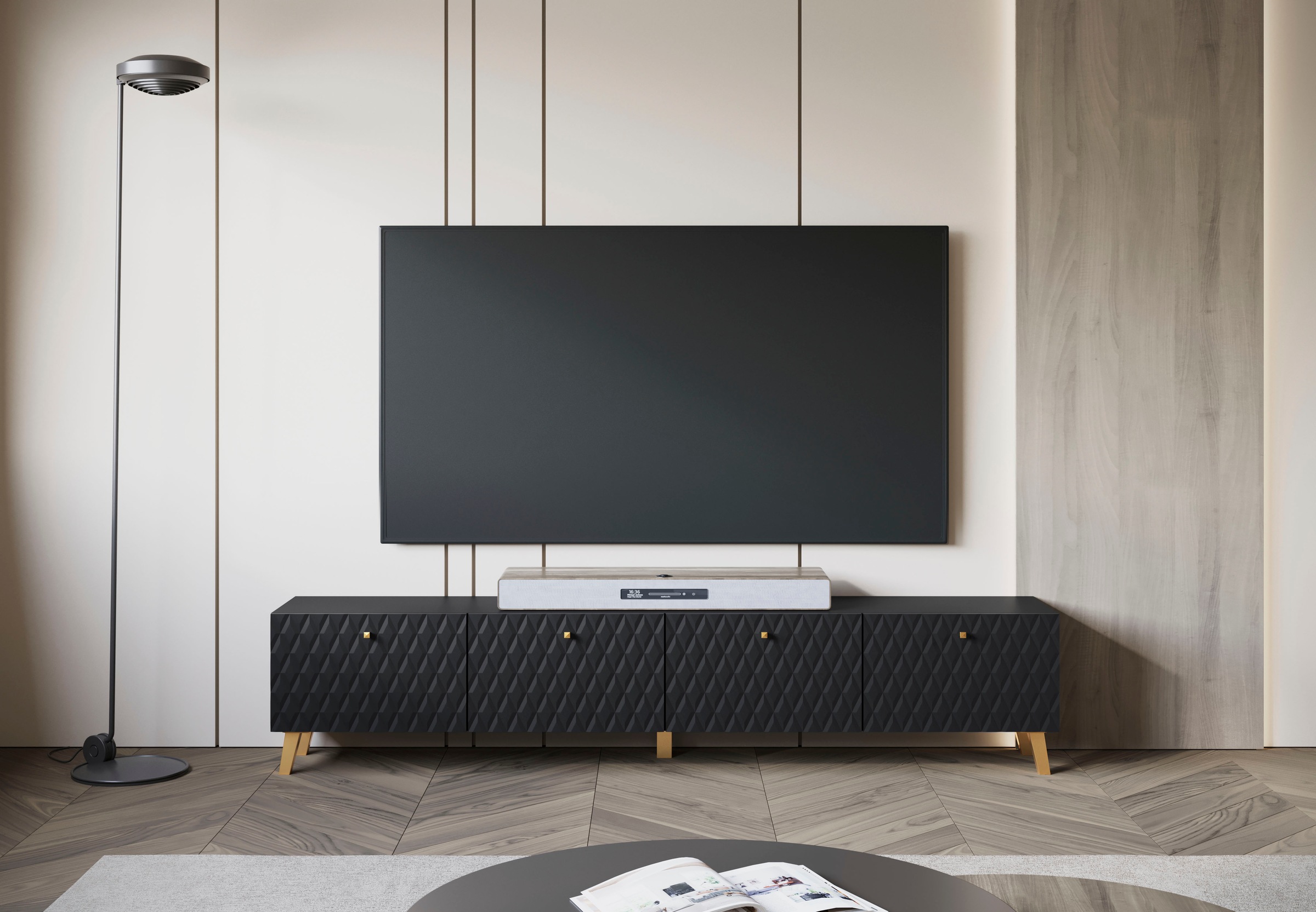 INOSIGN Lowboard »PHUKET«, TV-Board mit Strukturfront, Breite ca. 190 cm