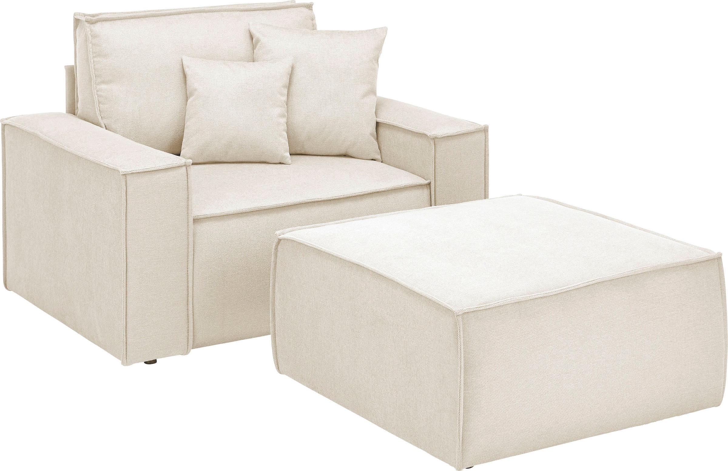 andas Loveseat »Finnley«, (2 St.), Loveseat und Hocker im Set, passend zur Polster-Serie Finnley