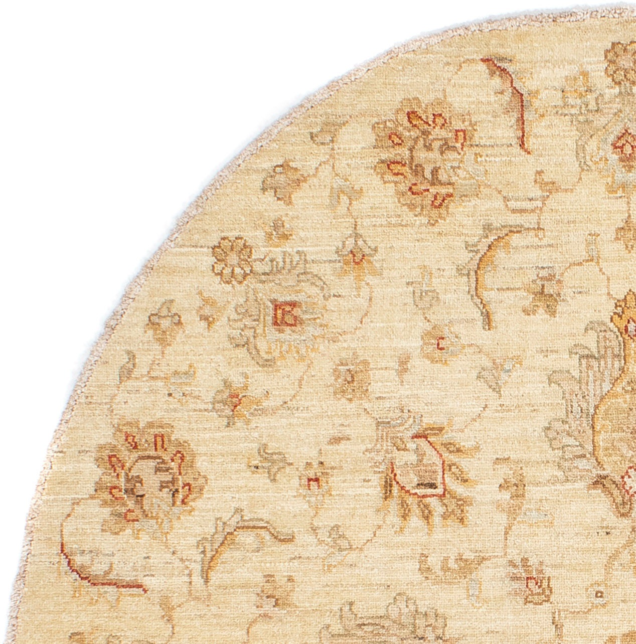 morgenland Orientteppich »Ziegler rund - 150 x 148 cm - beige«, rund, Wohnzimmer, Handgeknüpft, Einzelstück mit Zertifikat