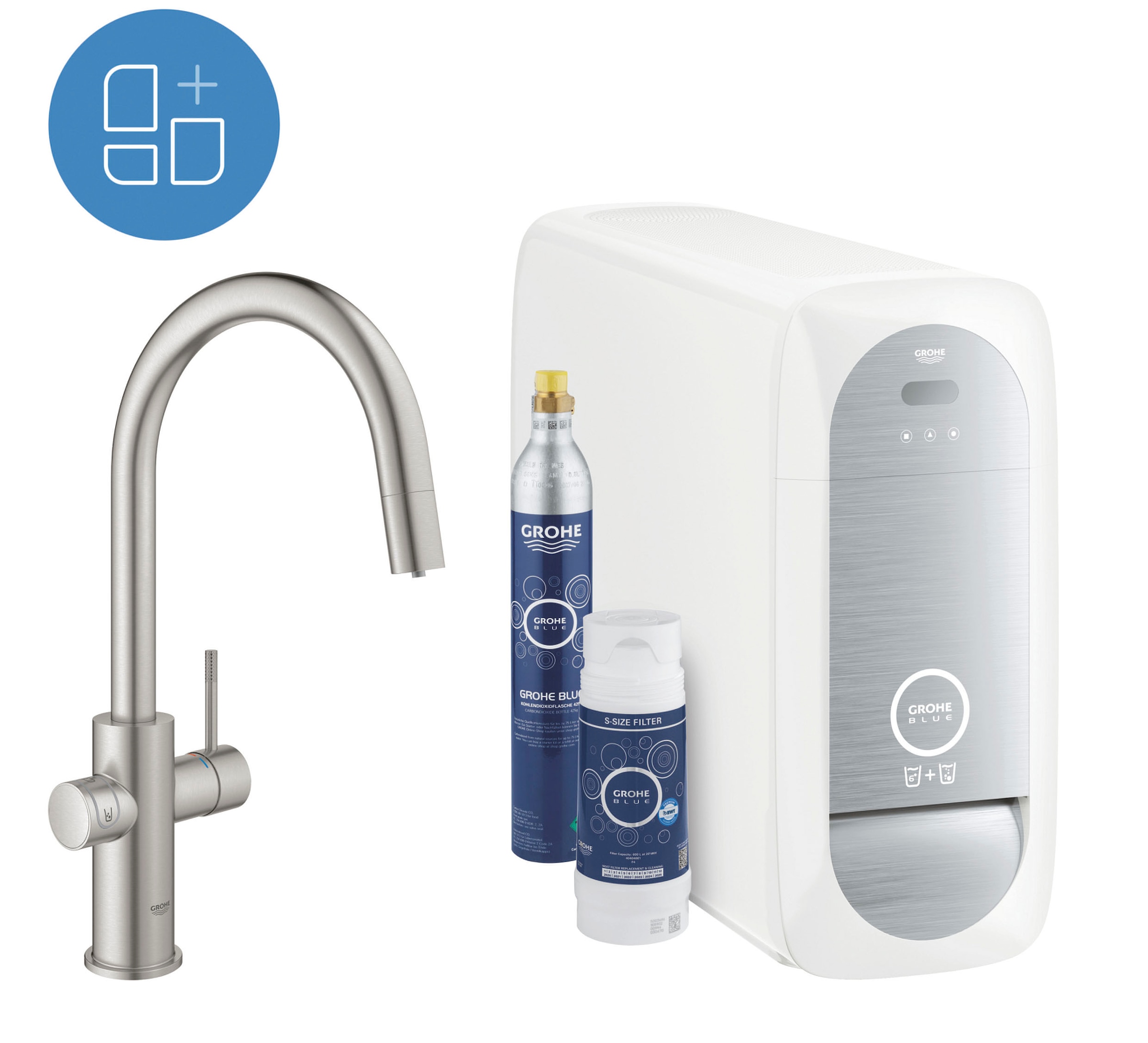 Grohe Untertisch-Trinkwassersystem »Grohe Blue«, (Packung), langlebige Oberfläche