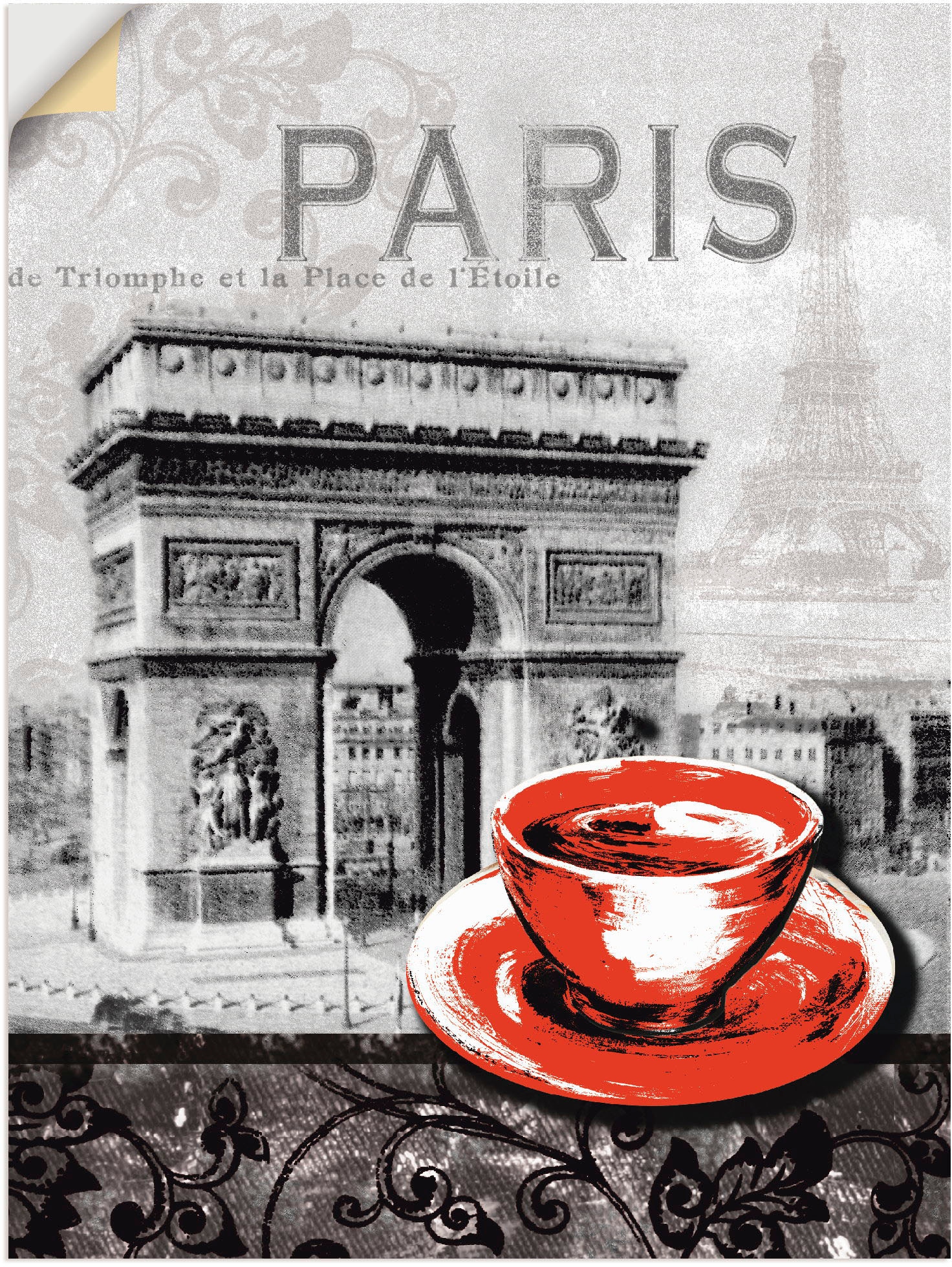 Artland Wandbild "Paris - Café au Lait - Milchkaffee", Gebäude, (1 St.), al günstig online kaufen