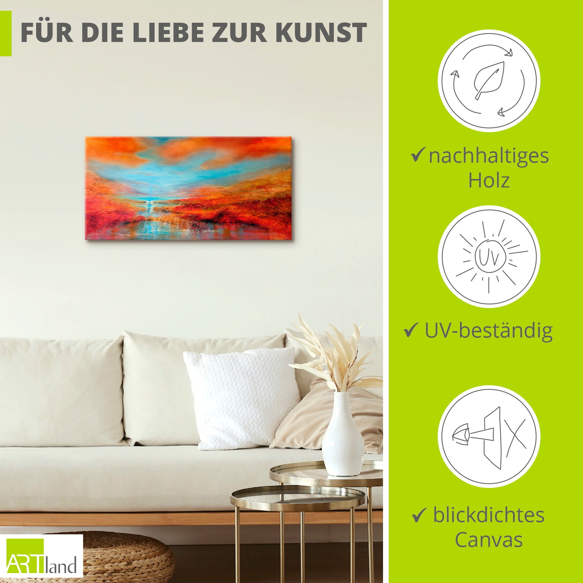 Artland Wandbild »Dreamland« Bilder vom Sonnenuntergang & -aufgang 1 Stk. tlg. als Alubild, Leinwandbild, Poster, Wandaufkleber in verschied. Größen