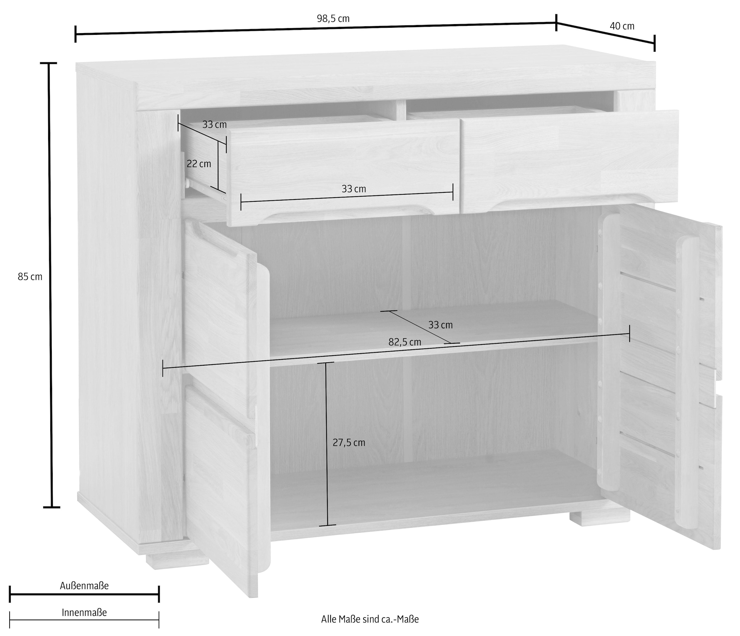 Woltra Kommode »Denis«, Breite 98,5 cm günstig kaufen | BAUR | Vitrinenschränke