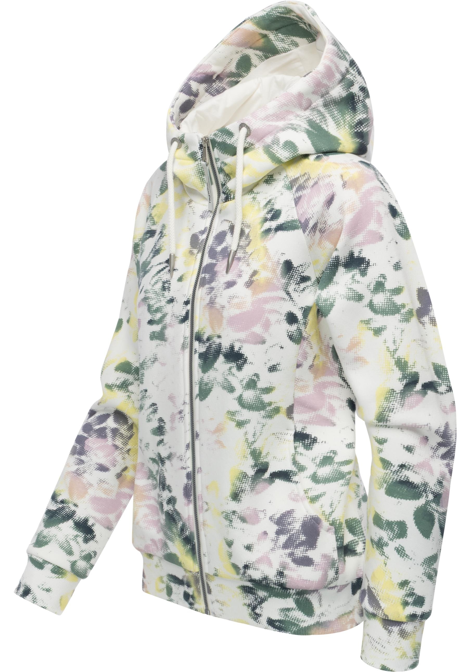 Ragwear Sweatjacke "Fllawia Print" modische Damen Zip-Jacke mit Allover-Pri günstig online kaufen