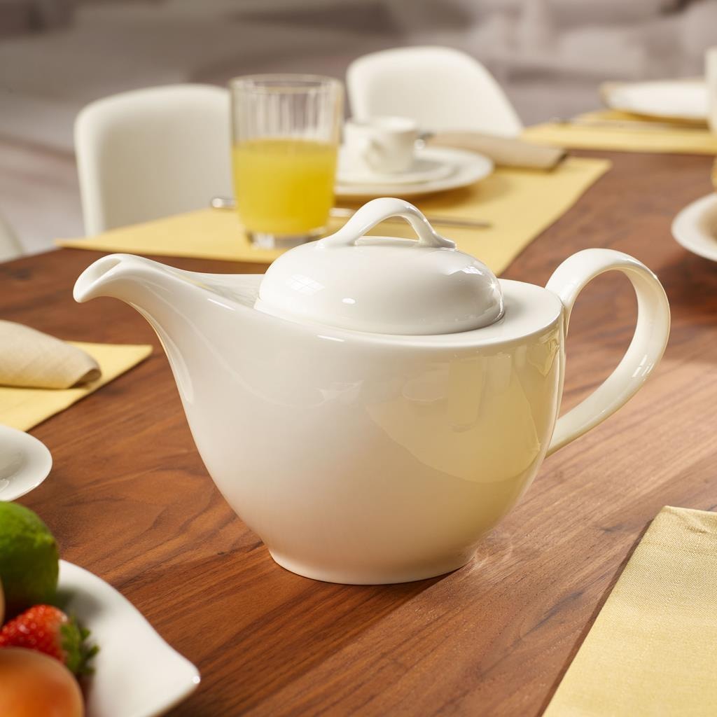 Villeroy & Boch Teekanne »Tee-Set New Cottage Basic 13er Set weiß« 0 l 13 Stk. tlg. Spülmaschinengeeignet, Mikrowellengeeignet