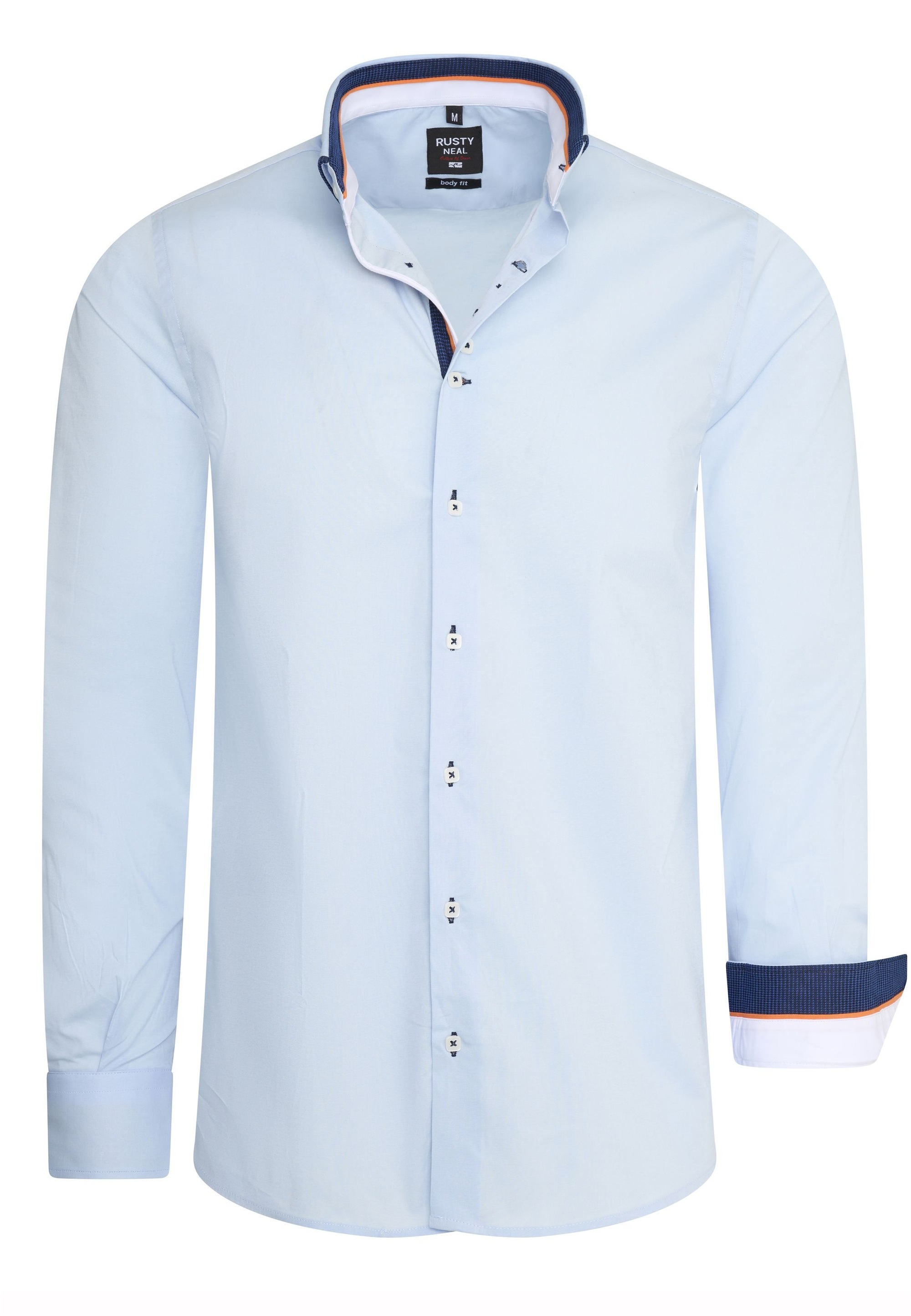 Rusty Neal Langarmhemd in figurbetontem Slim Fit-Schnitt