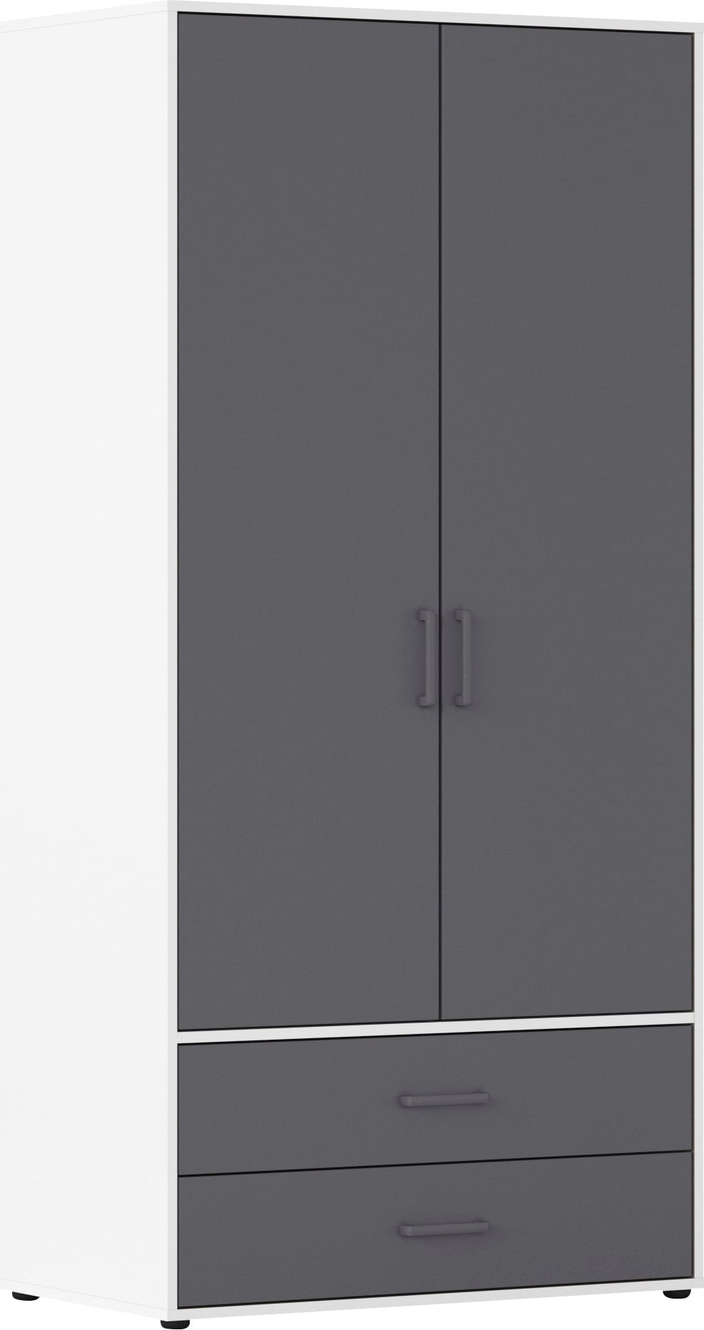rauch Drehtürenschrank "Kleiderschrank Schrank Garderobe Wäscheschrank VOYAGER" in 3 verschiedenen Ausstattungen BASIC/CLASSIC/PREMIUM, mit 2 modernen Griffvarianten, mit Außenschubladen MADE IN GERMANY