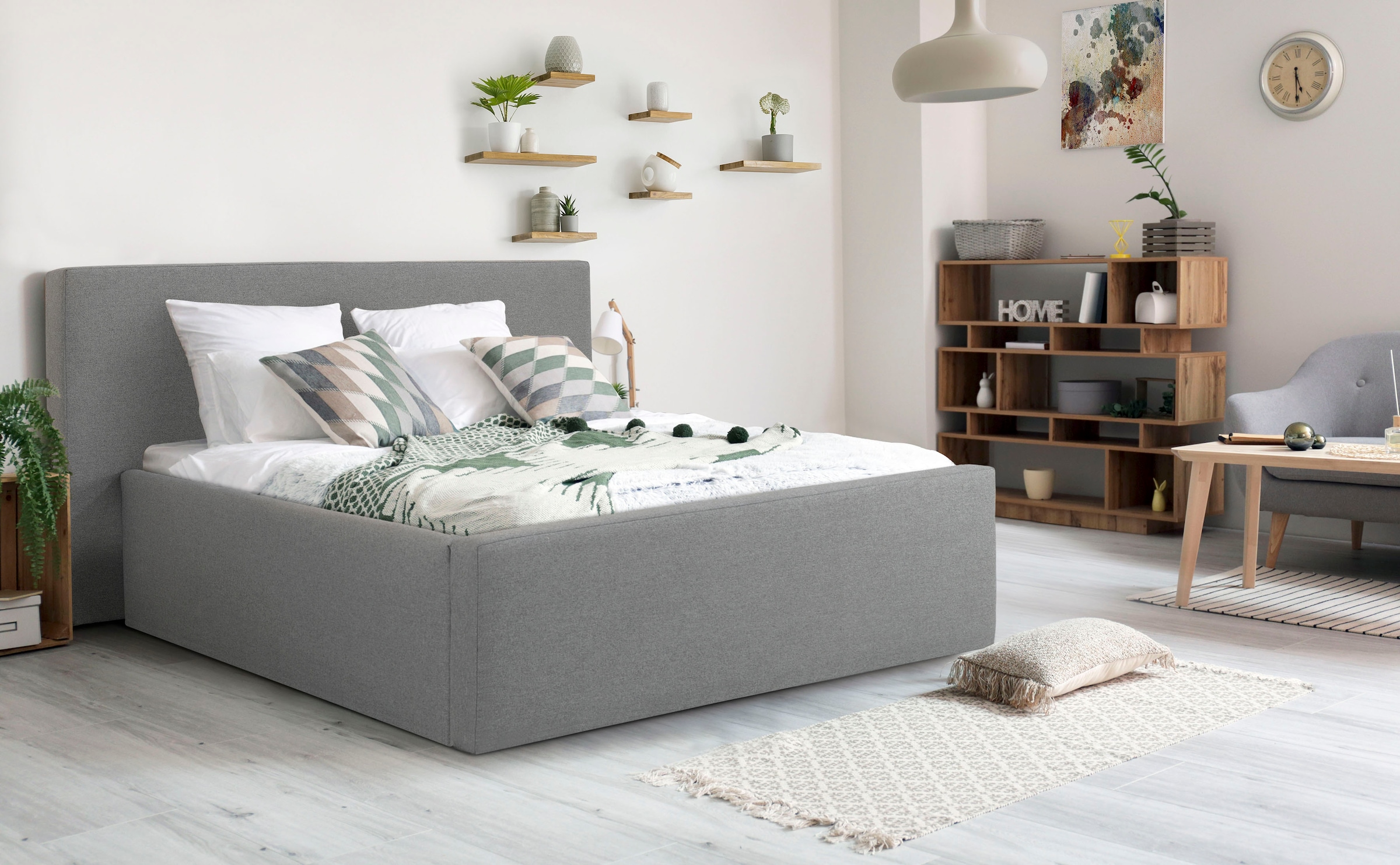 Home affaire Polsterbett "Dalina" geradliniges Kopfteil, in 5 Breiten, auch günstig online kaufen