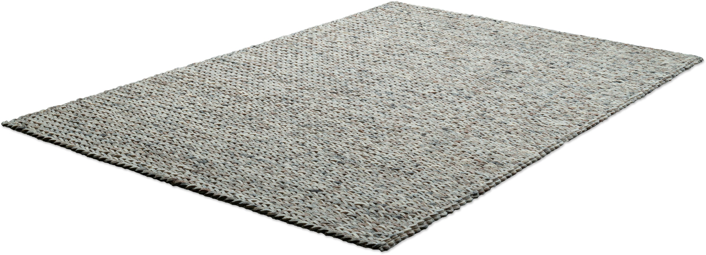 THEKO Wollteppich »Arlberg«, rechteckig, 23 mm Höhe, reine Wolle, Strickoptik, ideal im Wohnzimmer & Schlafzimmer