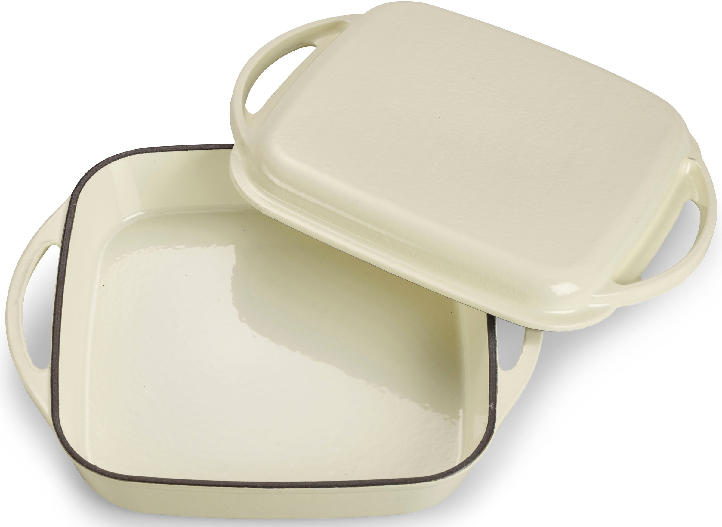 ECHTWERK Bräter »Universalbräter und Pfanne 2-in-1 Set, Auflaufform mit Deckel«, Gusseisen-Emaille, Emaille-Beschichtung, für Backöfen, Grill & Induktion