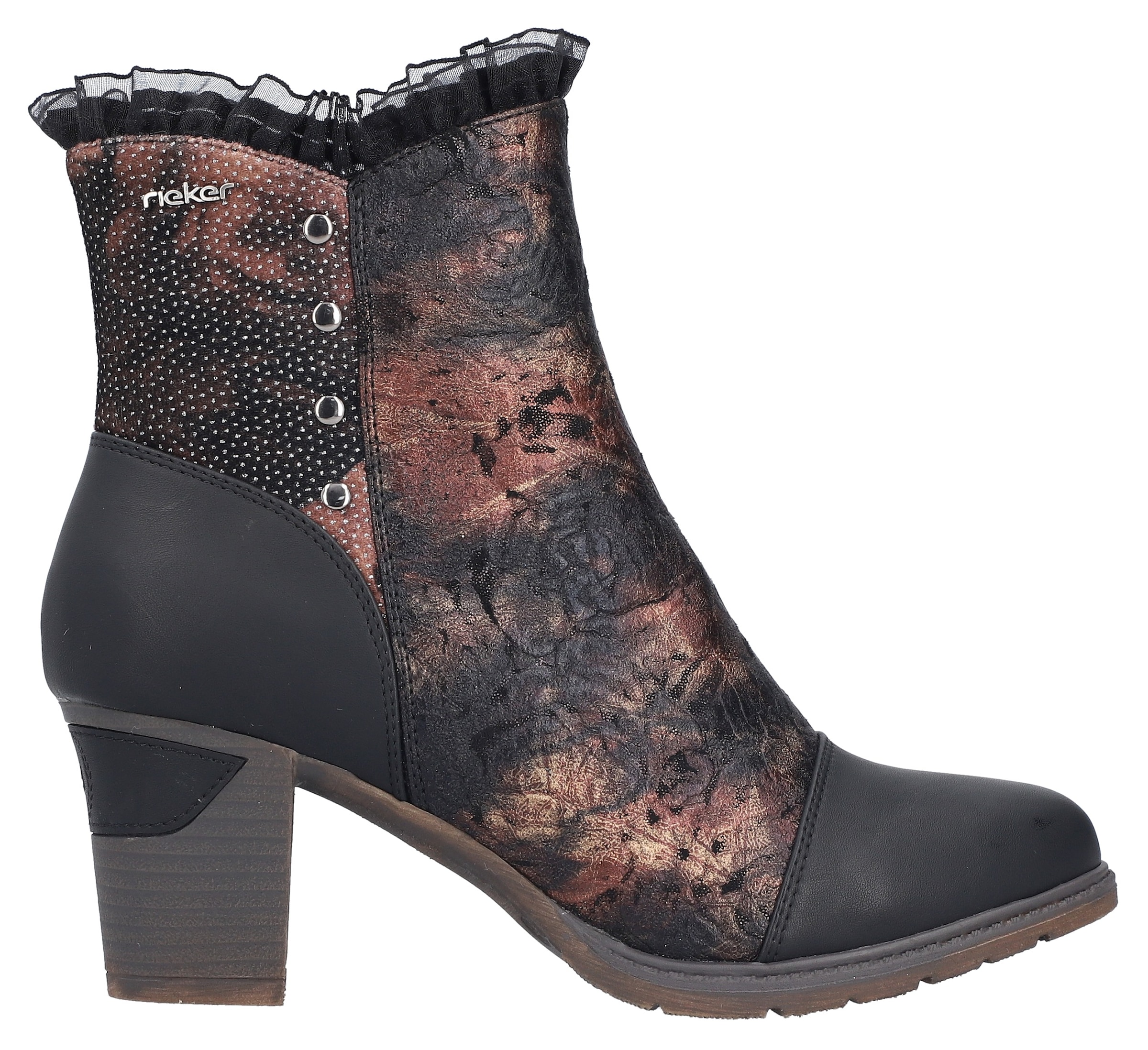 Rieker Stiefelette, Trachtenstiefelette, Festtagsstiefelette, Blockabsatz, mit Warmfutter