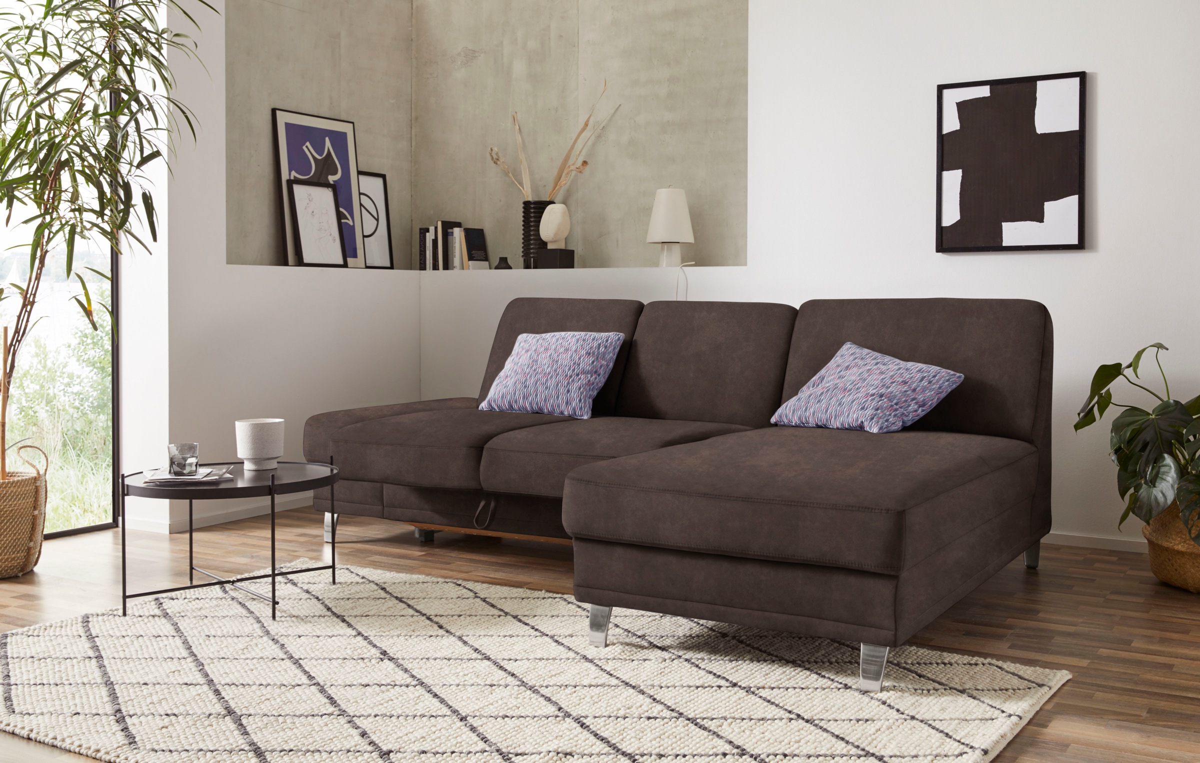 sit&more Ecksofa "Clio L-Form" optional Schlaffunktion oder Vorziehsitz und Bettkasten, Federkern