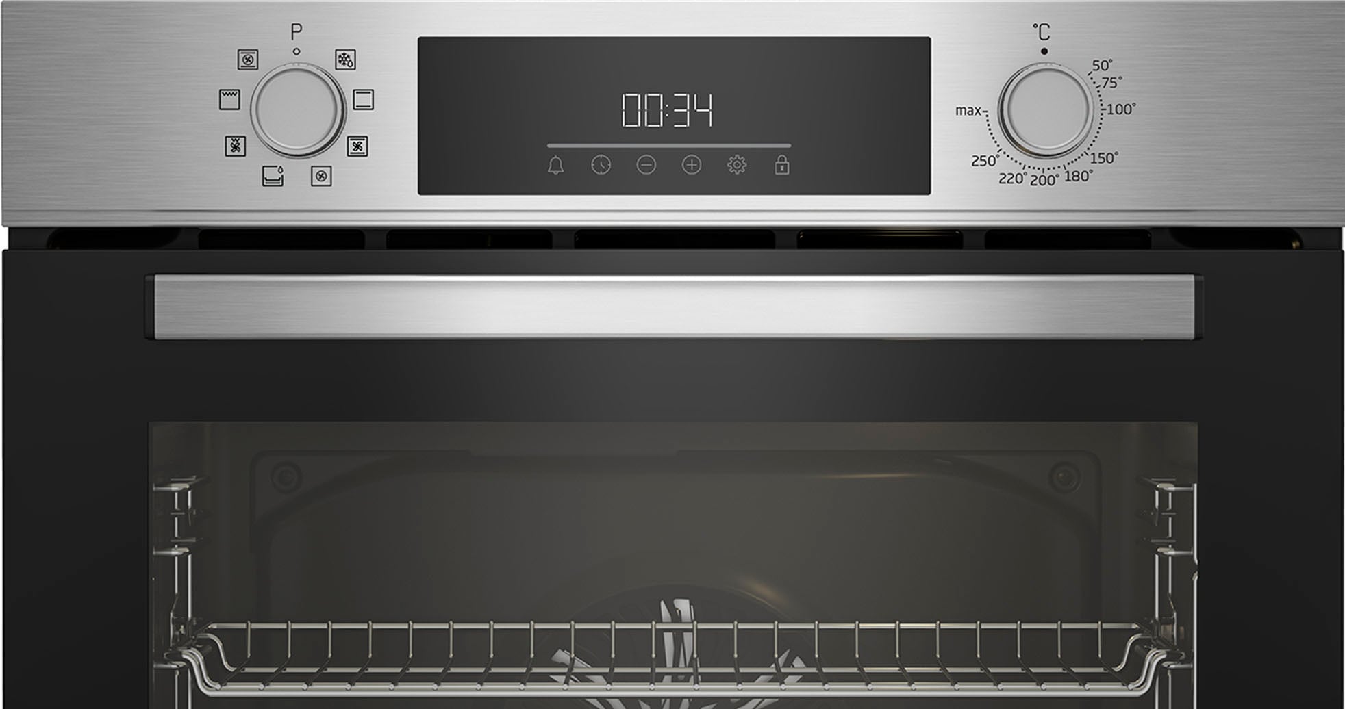 BEKO Backofen-Set »BBSM12340X«, BBSM12340X, mit Teleskopauszug nachrüstbar, Simple Steam Reinigungsfunktion