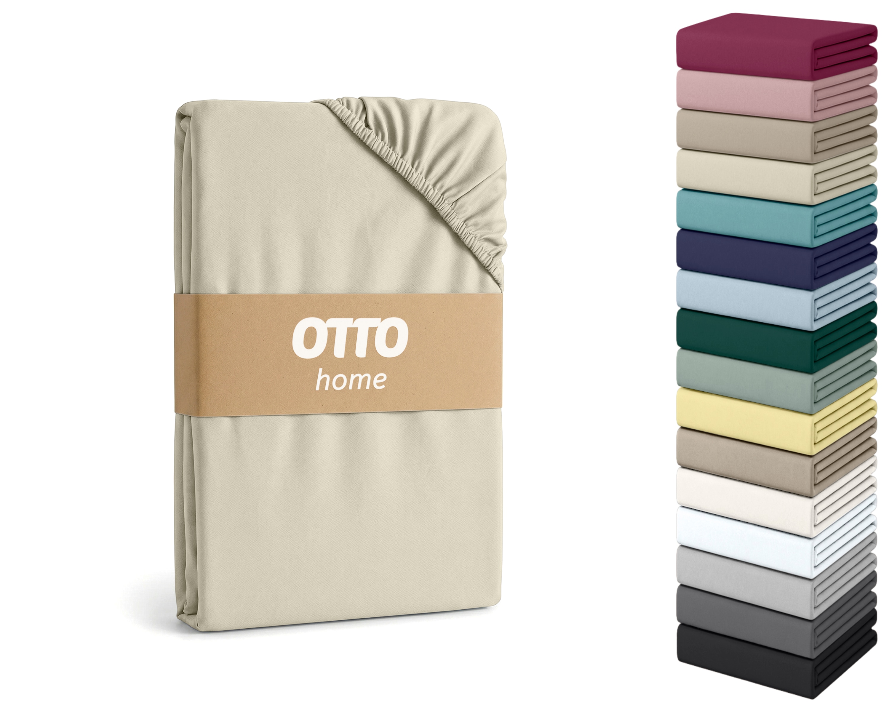 OTTO home Spannbettlaken "Cremona, Basic & Premium Qualität mit Elasthan" Bettlaken für Matratzen von 20-25 cm Höhe, 96% Baumwolle & 4% Elasthan