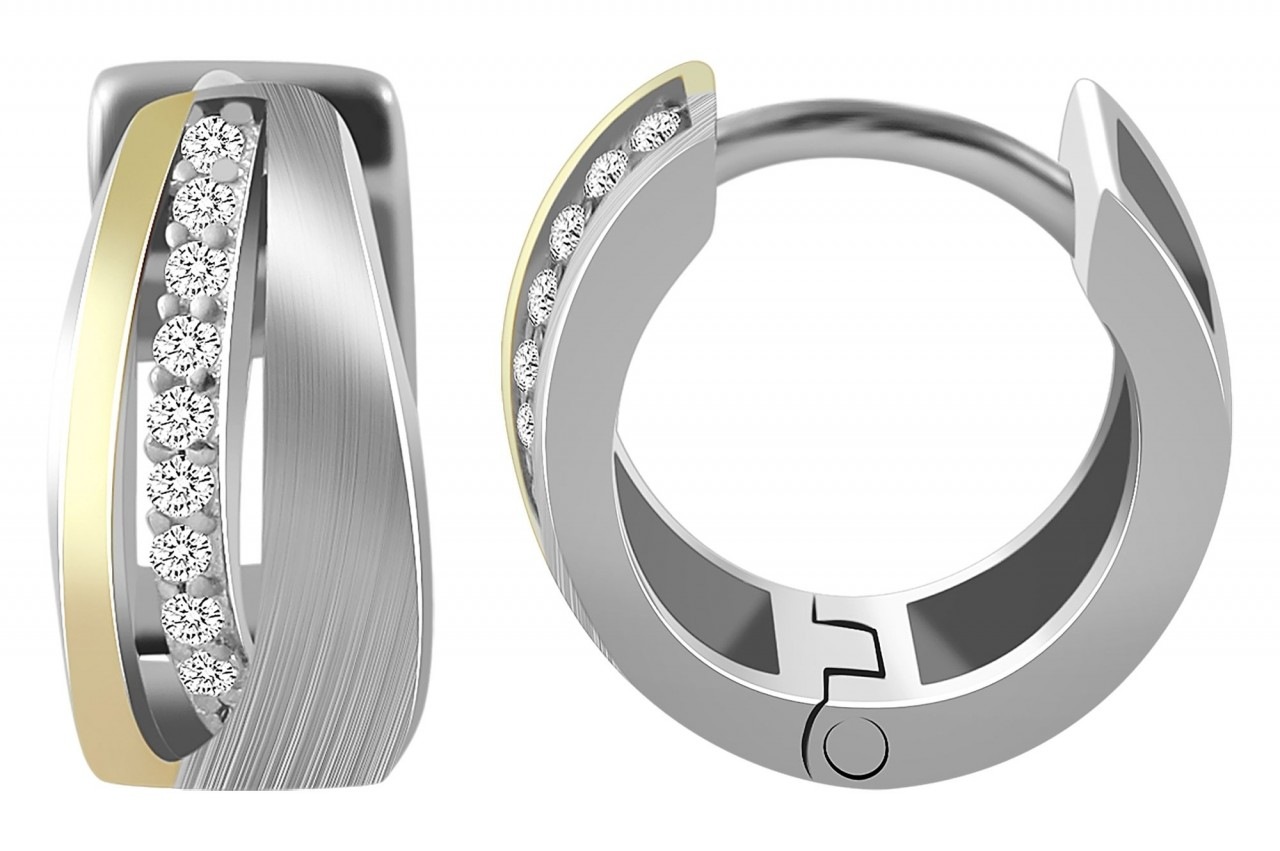 Paar Creolen ADELIA´S "Damen Creolen aus poliertem 925 Sterling Silber und Zirkonia", silber, Ohrringe, Damen, Damen, Silber 925 (Sterlingsilber)