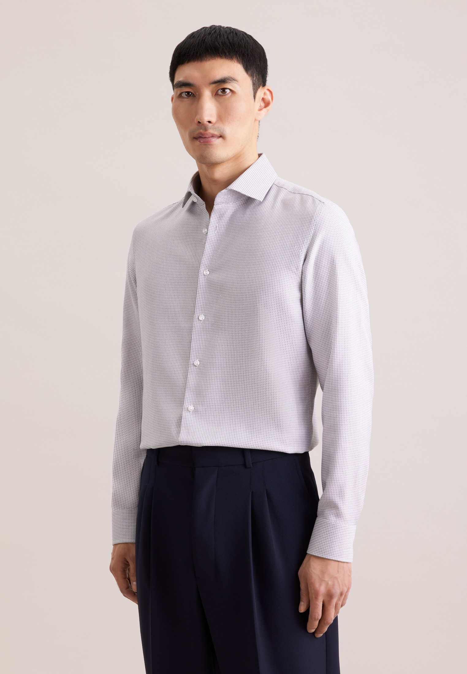 seidensticker Businesshemd "Schwarze Rose" Shaped 1/1 Kentkragen Struktur günstig online kaufen