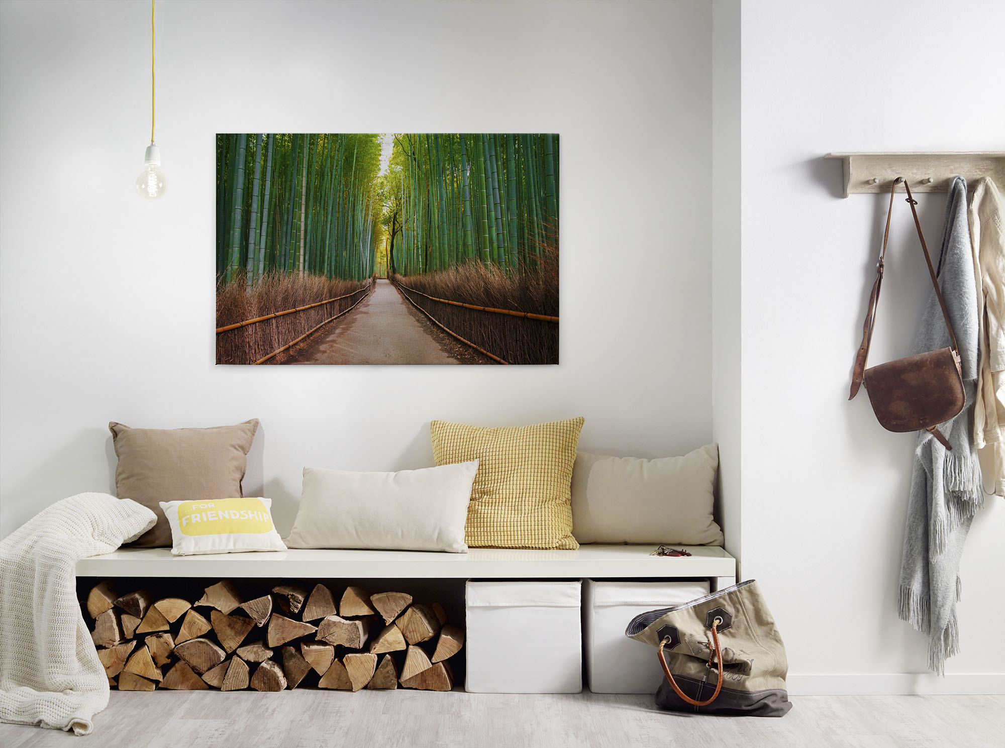 A.S. Création Leinwandbild "Bambus Walk" Gemälde Kunst 1 Stk. tlg. Feldweg Bambus Natur Keilrahmen Leinwand-Bild Wohnzimmer modern Kinder