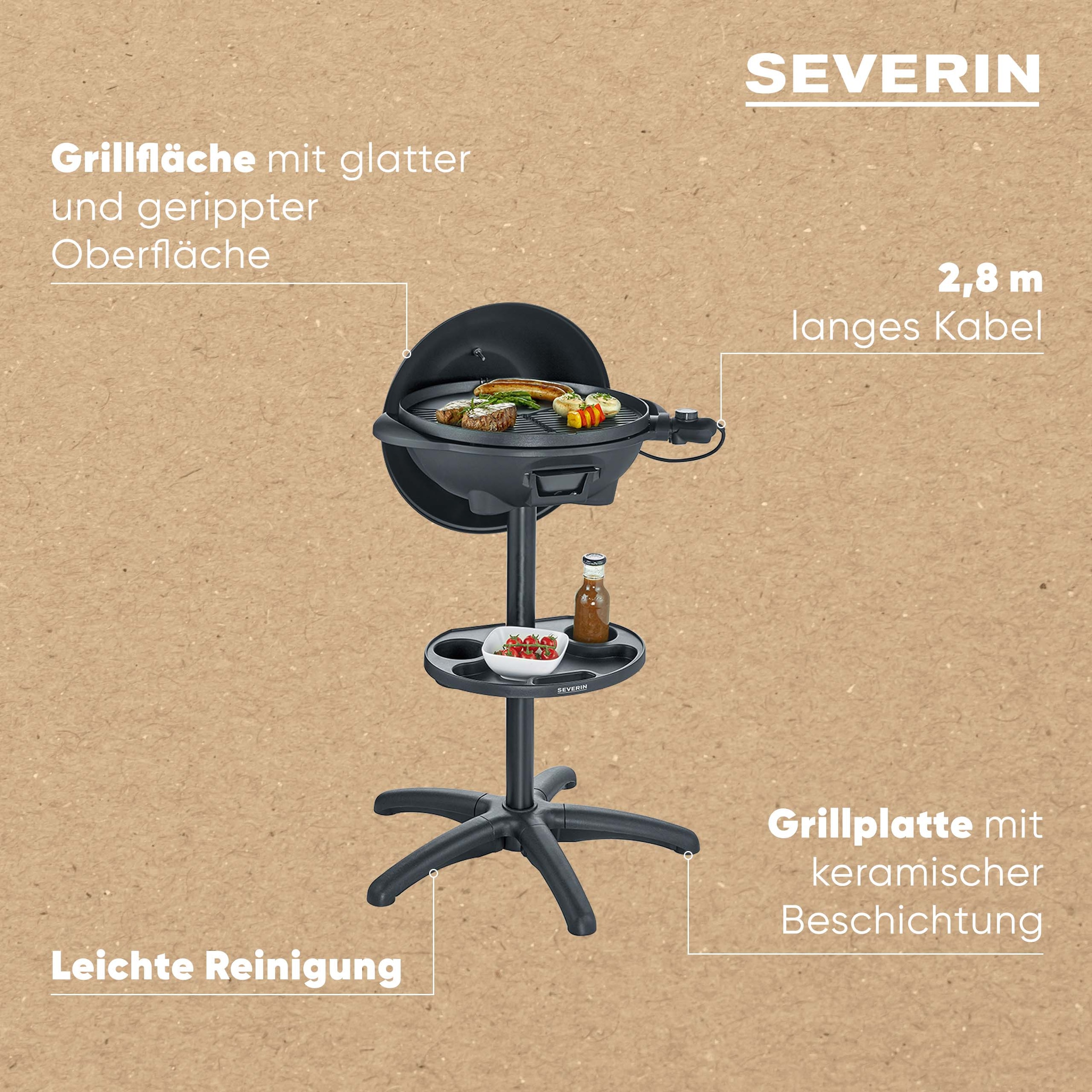 Severin Standgrill »PG 8541«, 2000 W, Elektrogrill mit Haube