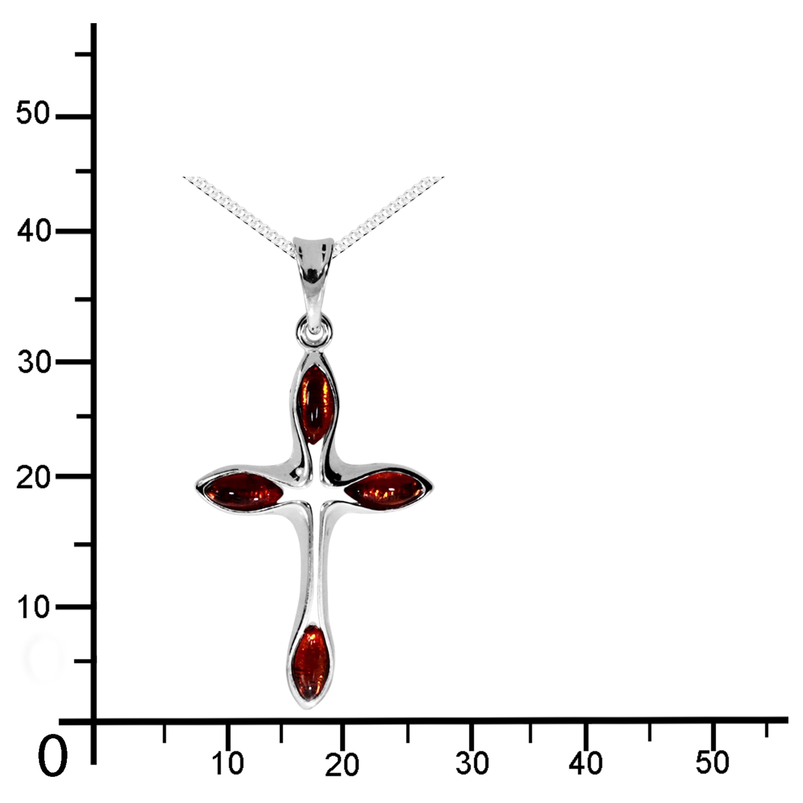 OSTSEE-SCHMUCK Kette mit Anhänger »Ostsee-Schmuck Kette mit Anhänger Kreuz 30 x 19 mm«, (2 tlg.)