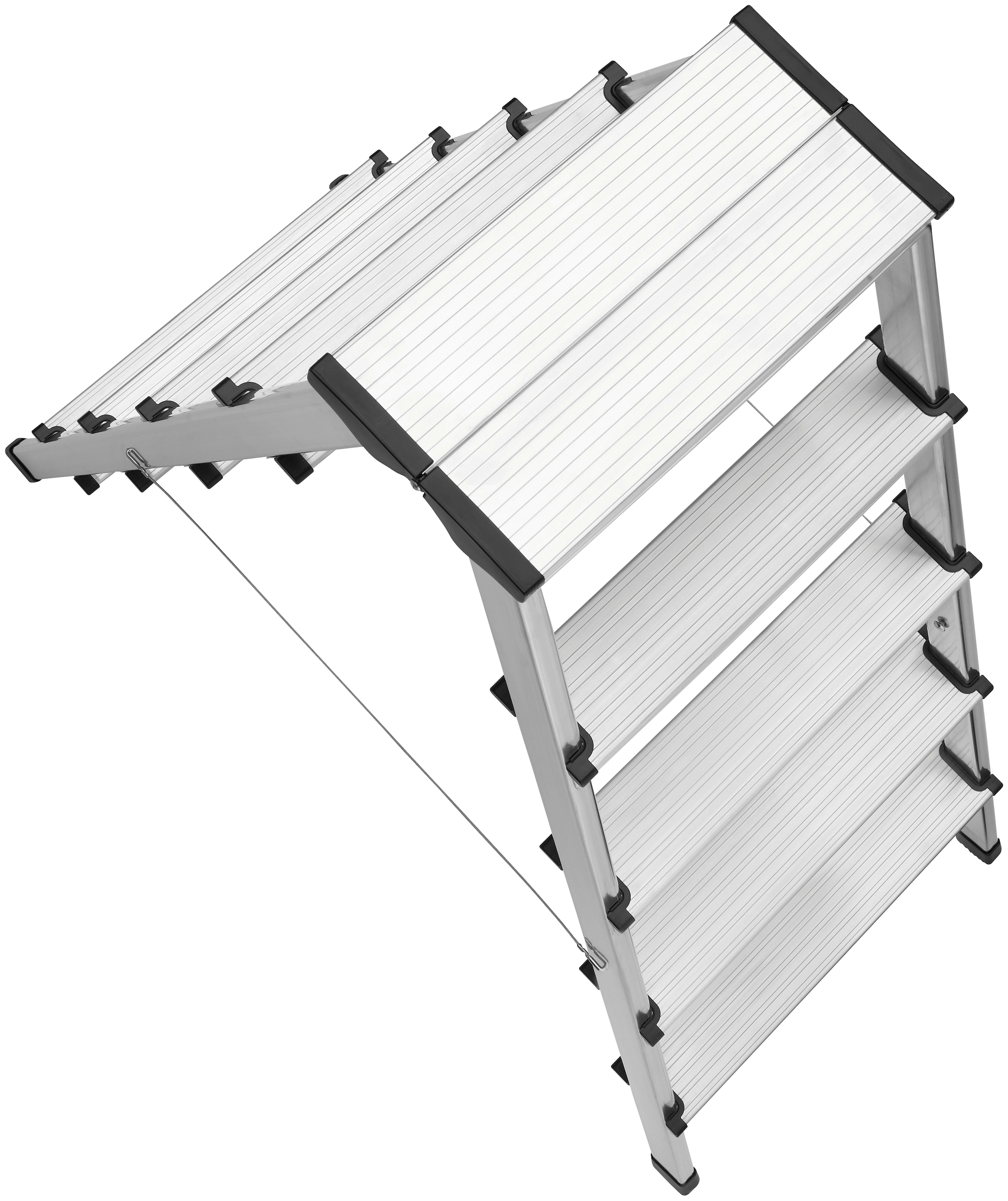 Doppelleiter »D60 StandardLine«, (1 St.), Alu-Sicherheits-Doppelstufenleiter 2x5 Stufen