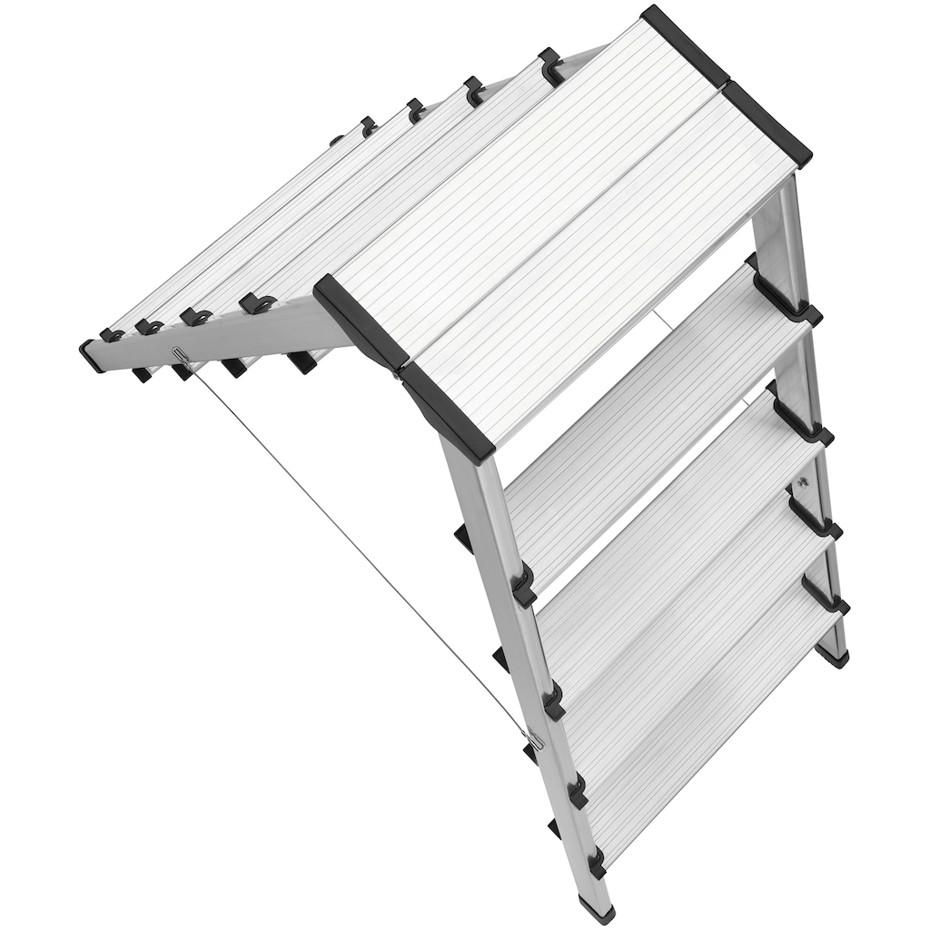 Hailo Doppelleiter »D60 StandardLine«, (1 St.), Alu-Sicherheits-Doppelstufenleiter 2x5 Stufen