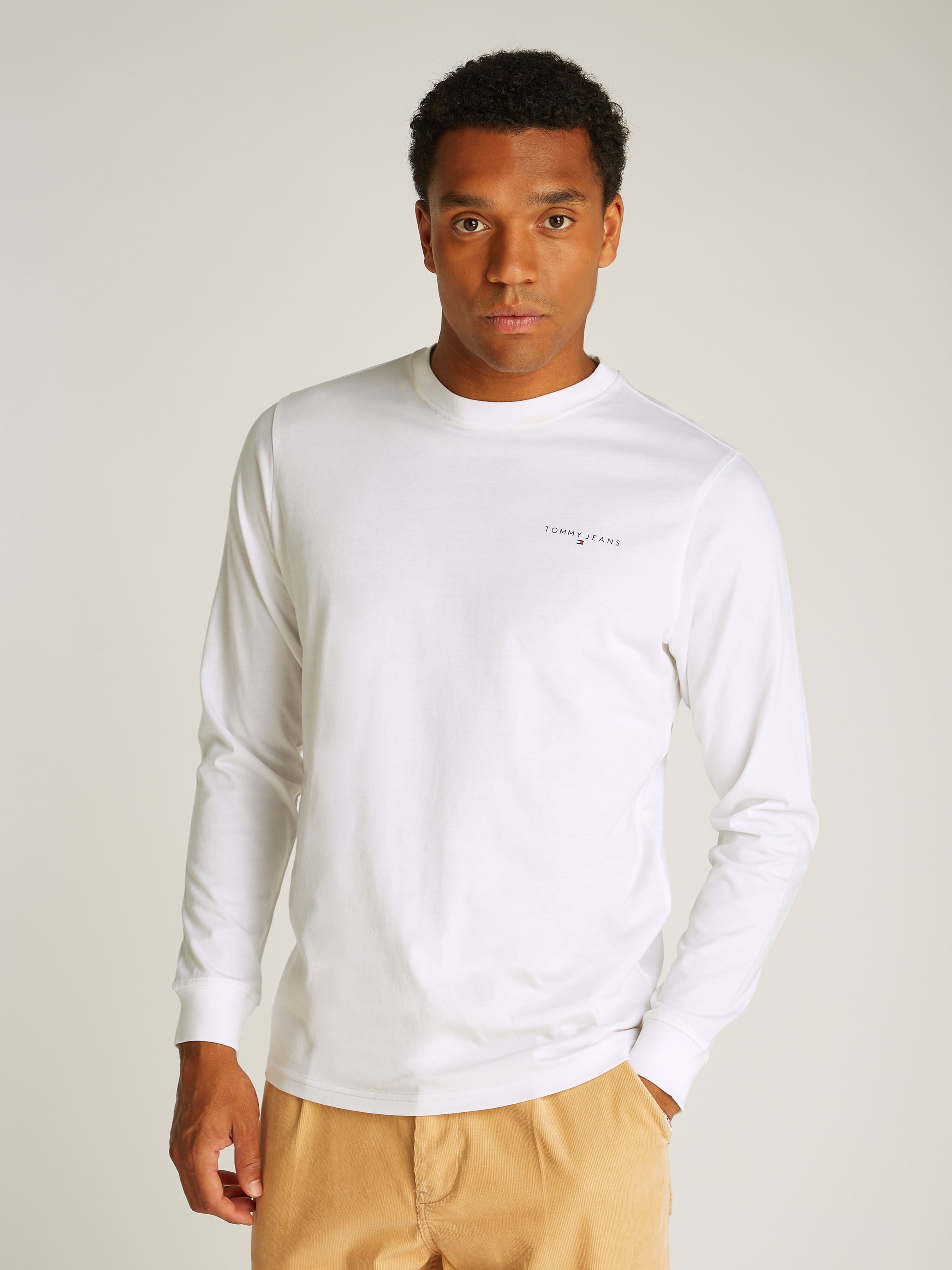 Tommy Jeans Plus Longsleeve "TJM SLIM LINEAR CHST L/S TEE EXT" Große Größen günstig online kaufen