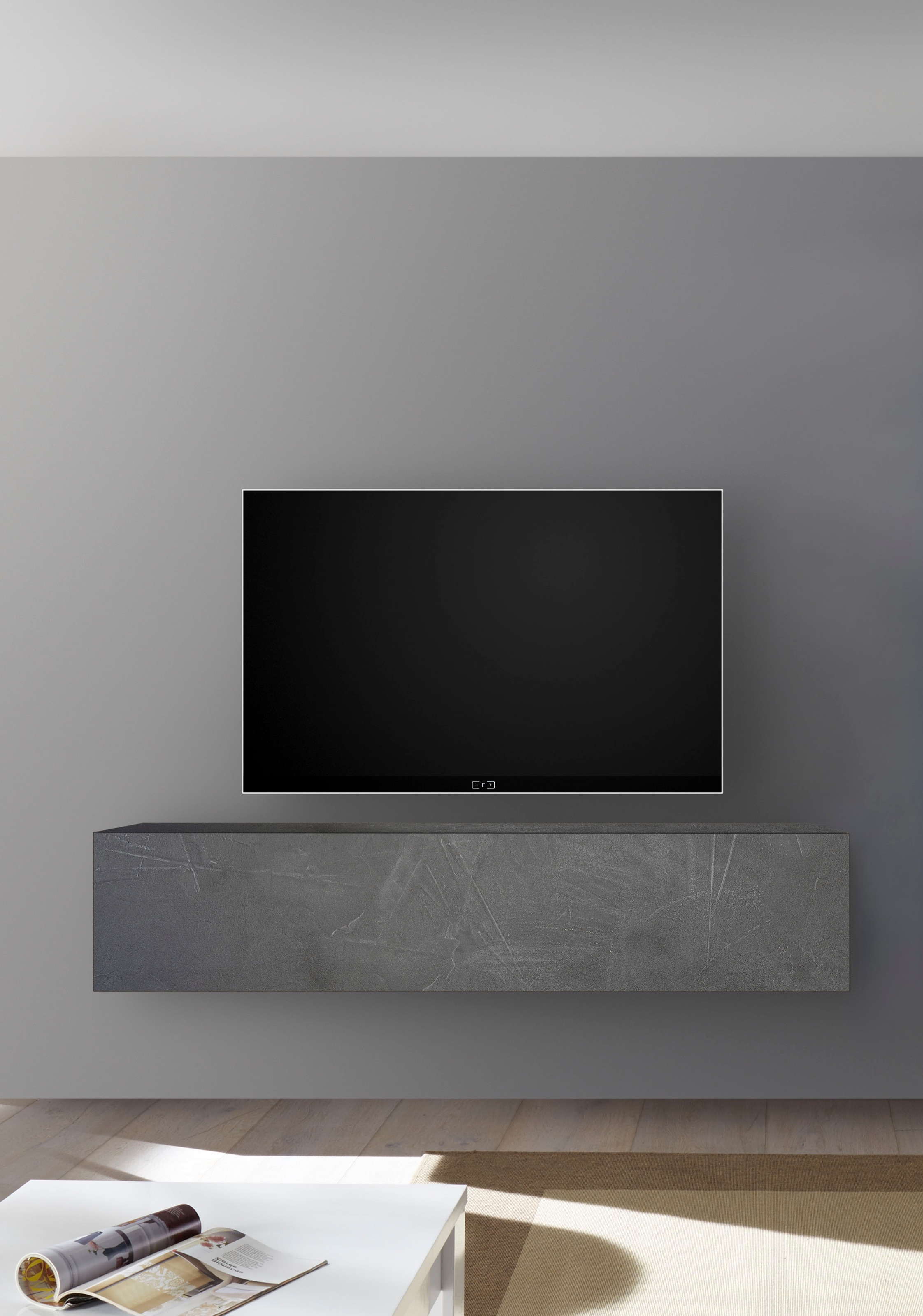 TV-Schrank HOME AFFAIRE, B:138cm H:29cm T:30cm, grau, Wohnzimmer, Schränke, "Infinity", Breite 138 cm