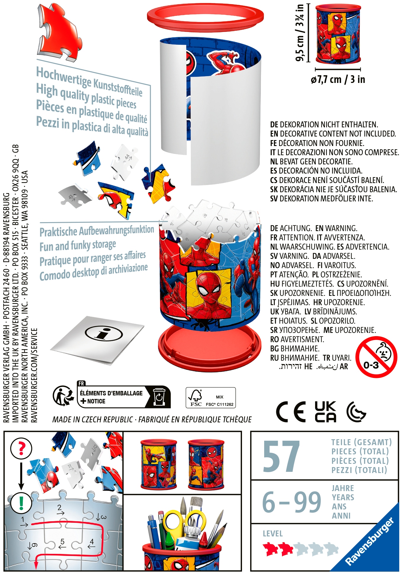 Ravensburger 3D-Puzzle »Stiftehalter Spider-Man« Made in Europe