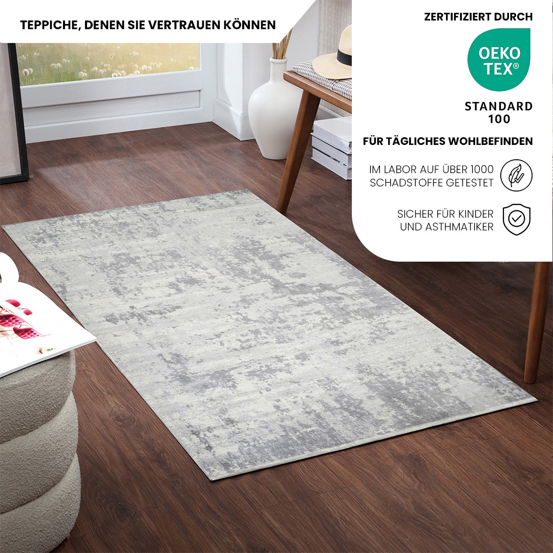 Livabliss Teppich »DALI« rechteckig 11 mm Höhe Moderner Designerteppich in Marmor Optik, Kurzflor Wohnzimmerteppich