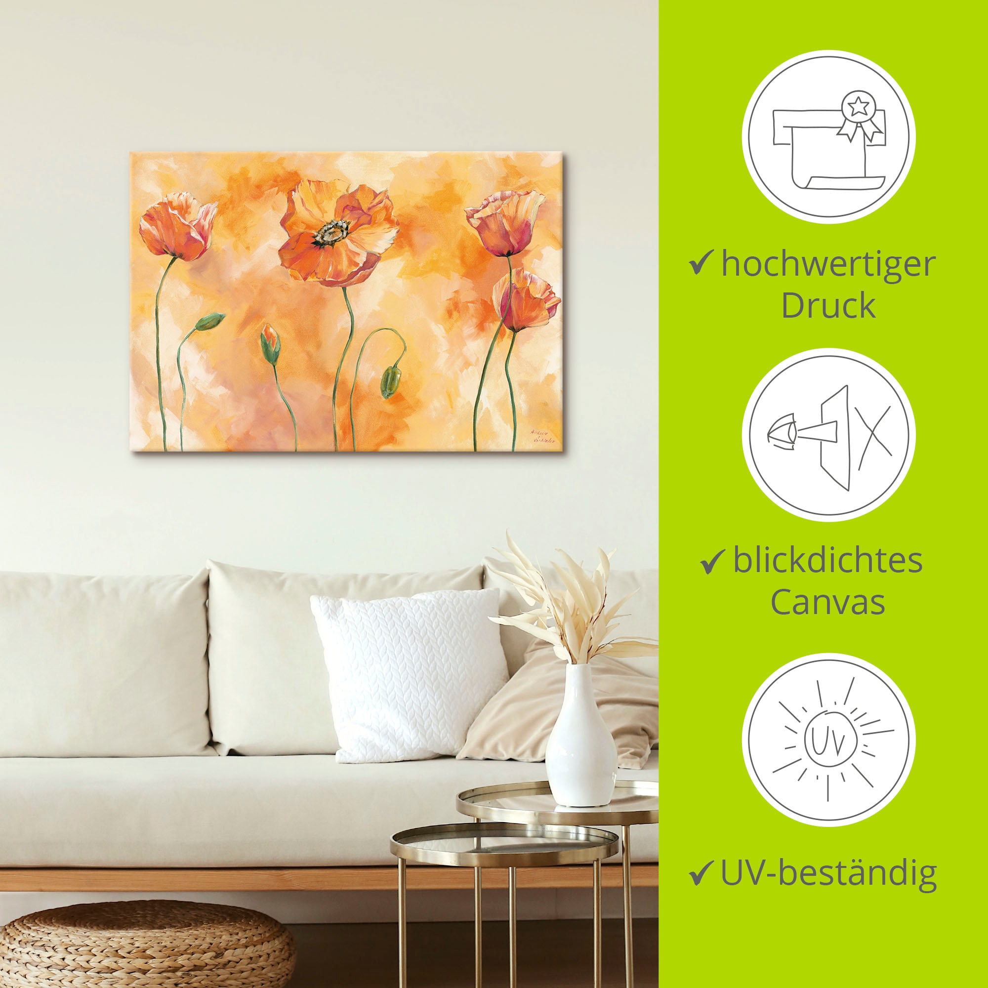 Artland Wandbild »Mohnkomposition«, Blumen, (1 St.), als Alubild, Outdoorbild, Leinwandbild, Poster, Wandaufkleber