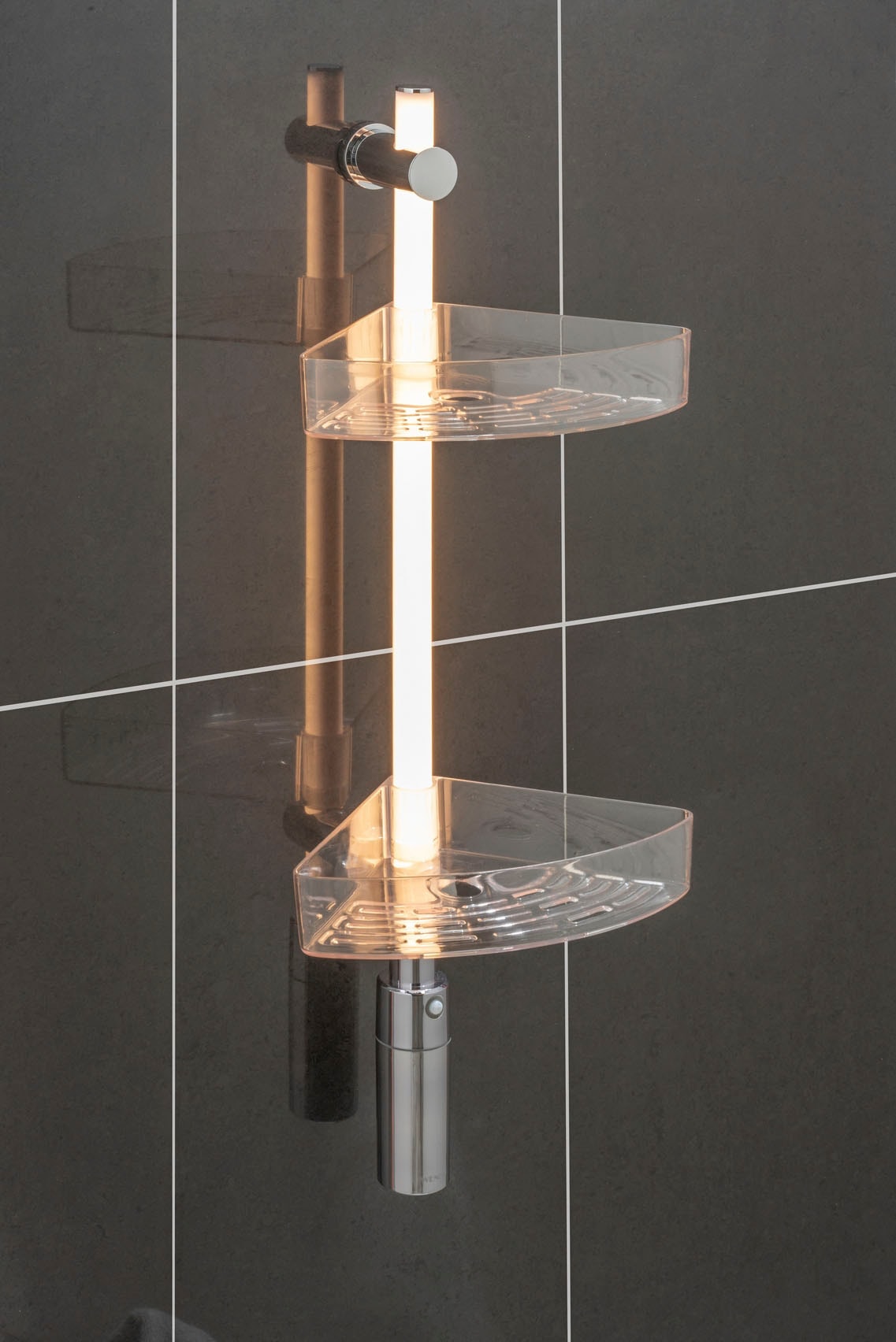 WENKO Duschregal mit Bewegungsmelder BAUR cm, und LED-Duschstange günstig | 2 74 »LED Duscheckregal«, Ablagen
