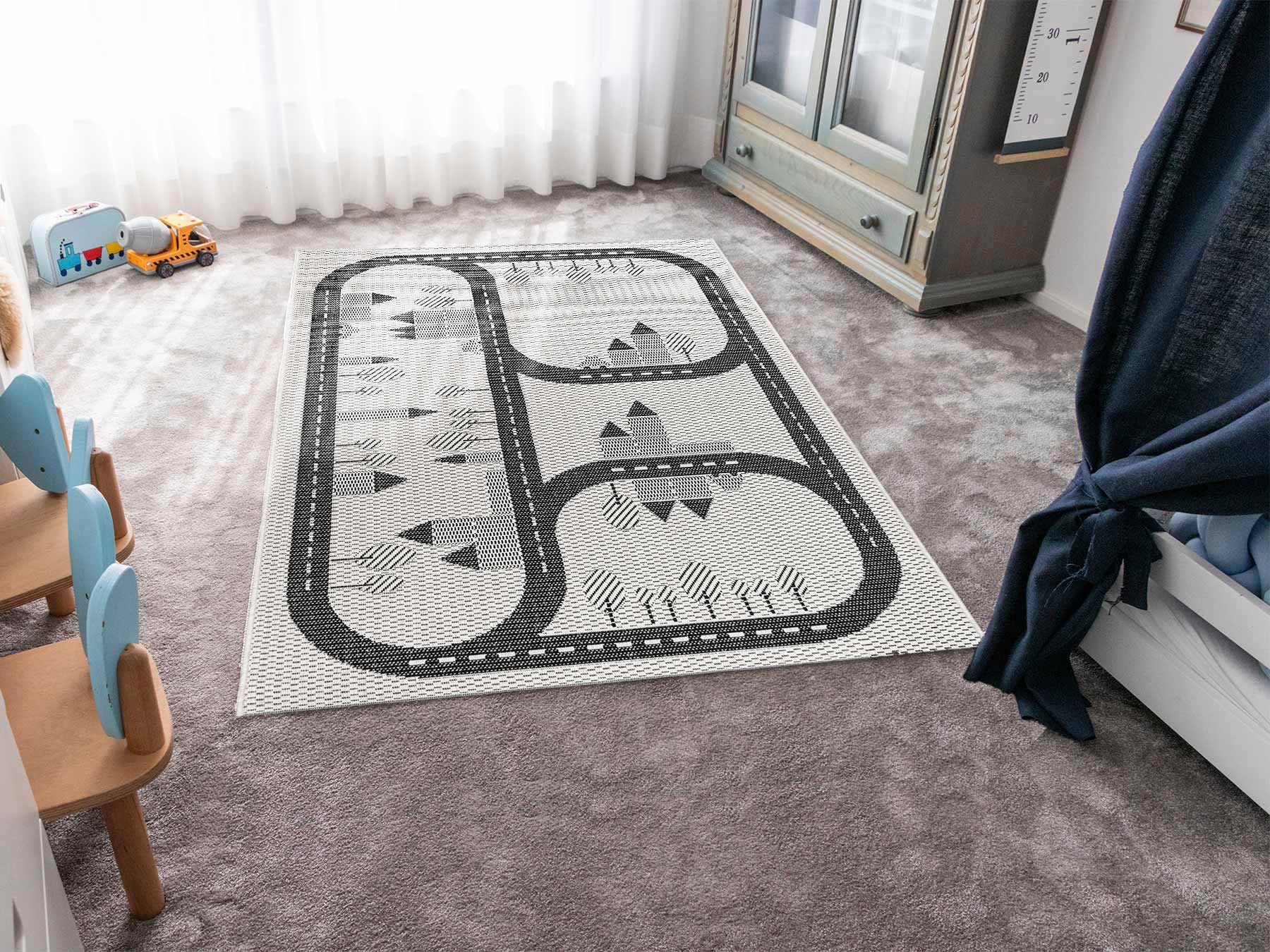 Primaflor-Ideen in Textil Kinderteppich "CABANE - Streets" rechteckig 3 mm günstig online kaufen