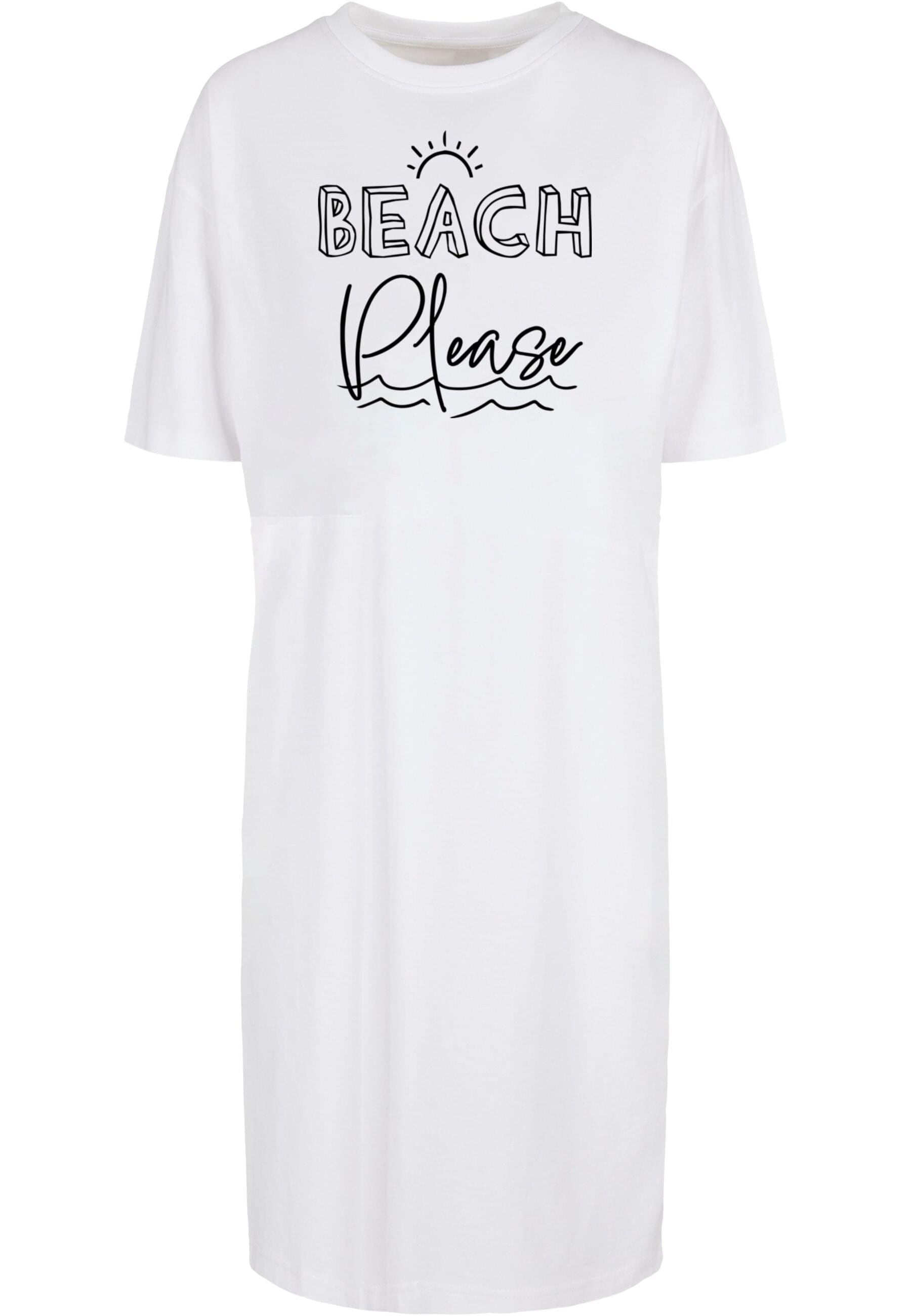 Merchcode Shirtkleid "Merchcode Damen Ladies Beach Please Oversized Slit Tee Dress", (1 tlg.)