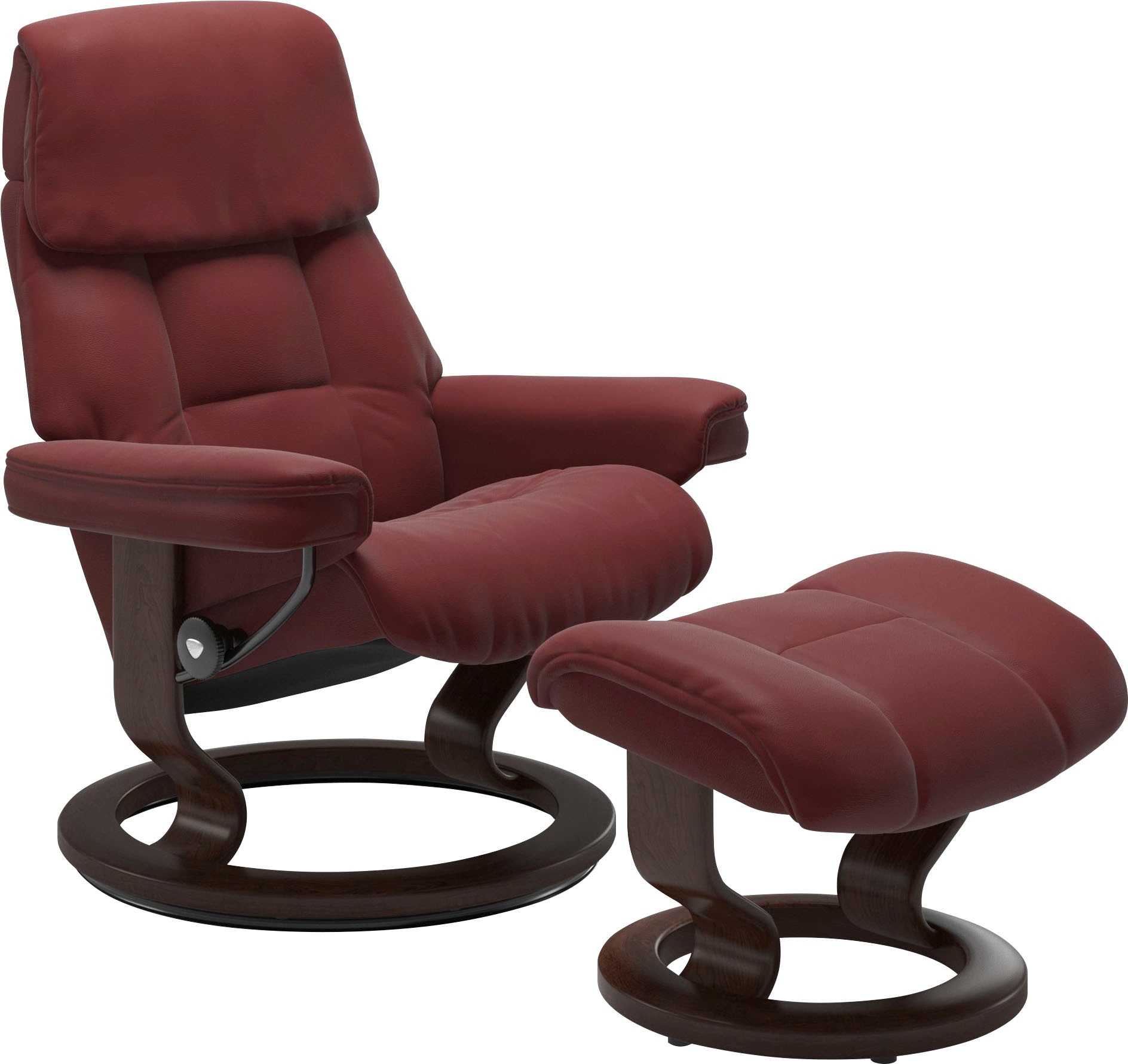 Stressless® Relaxsessel »Ruby«, (Set, Relaxsessel mit Hocker), mit Classic Base, Größe M, Gestell Eiche, Wenge, Braun & Schwarz