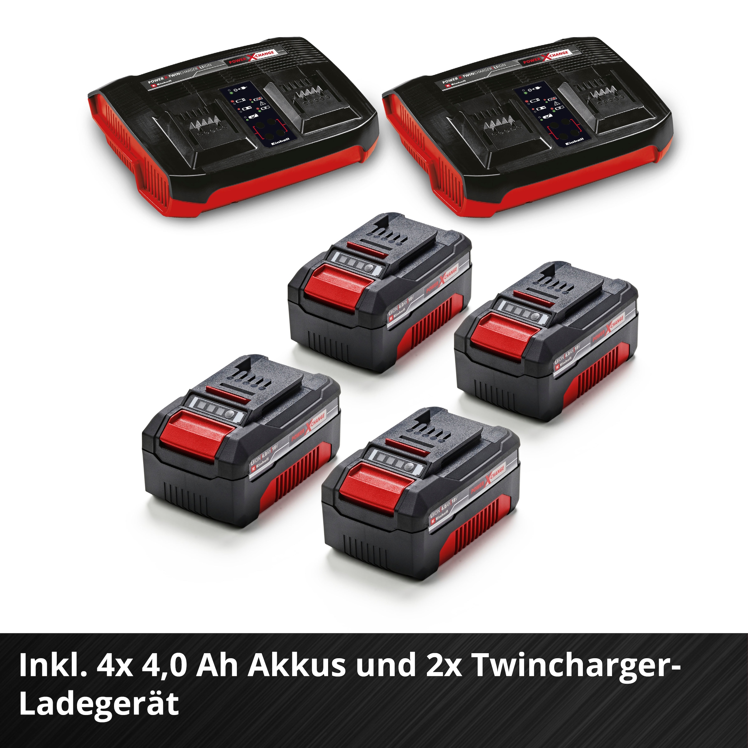 Einhell Akkurasenmäher »Professional GP-CM 36/47 S Li BL«, 4 x 4 Ah Akku und 2 Twincharger