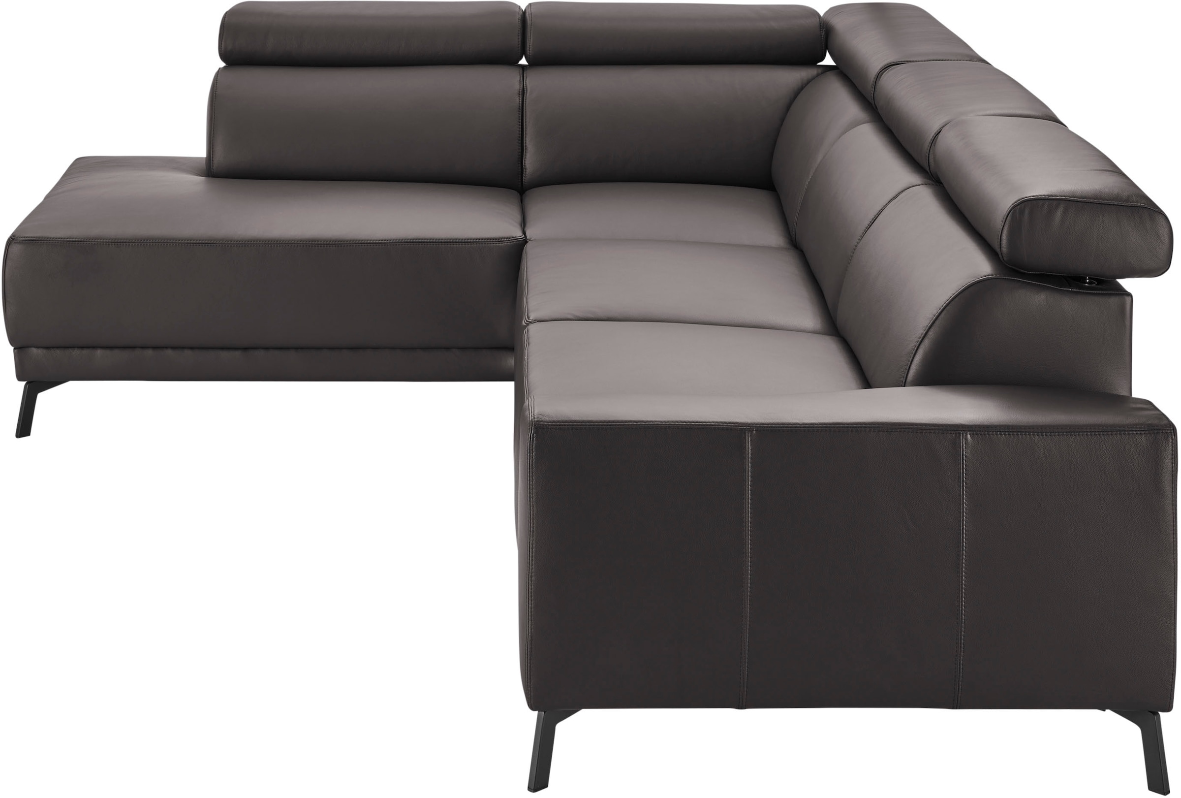 3C Candy Ecksofa »Greve B/T/H: 249/209/79 cm L-Form«, wahlweise mit motorischem Sitzvorzug, manuelle Kopfteilverstellung