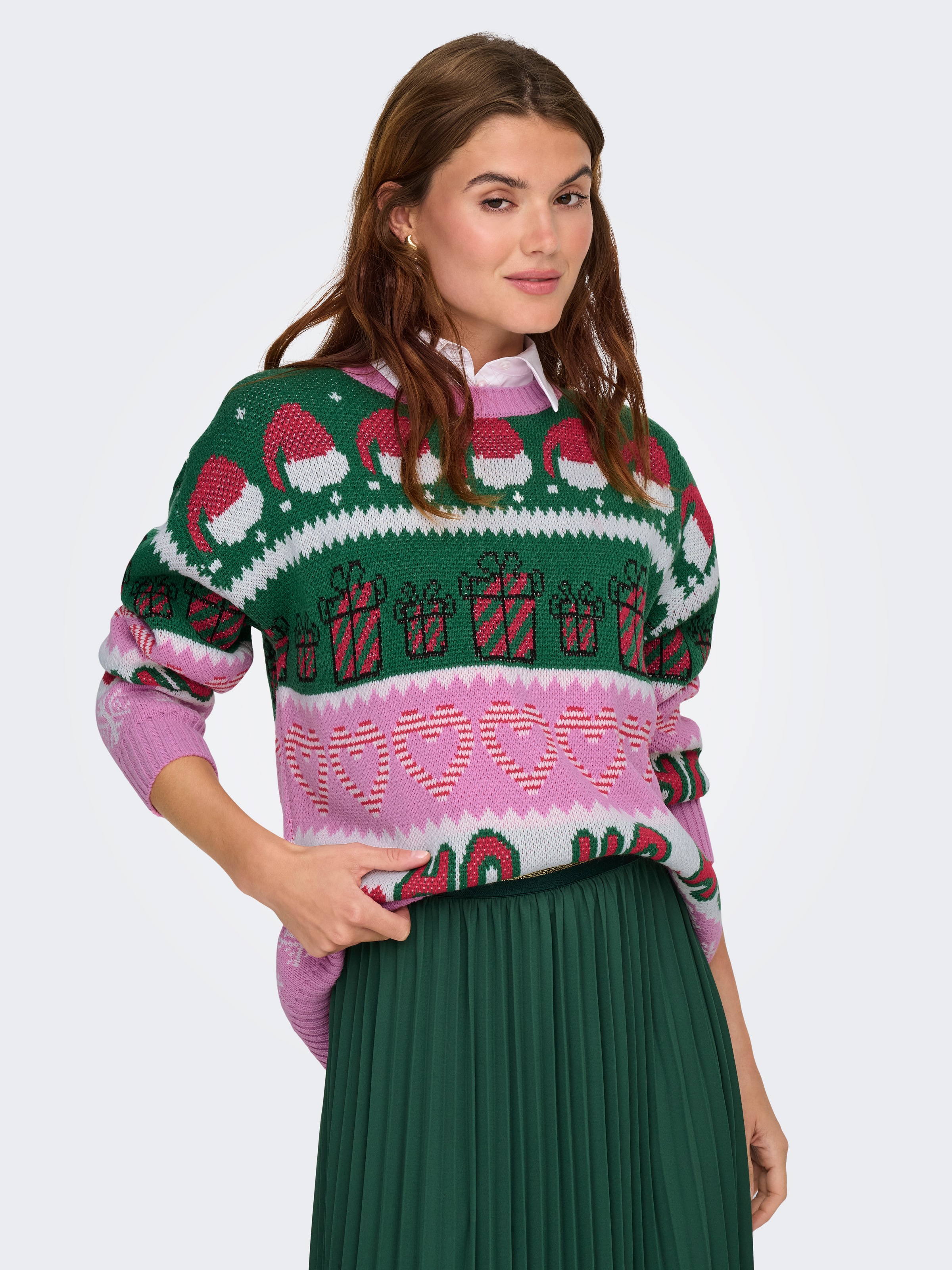 ONLY Weihnachtspullover "ONLXMAS HOHO LS PULLOVER KNT" günstig online kaufen