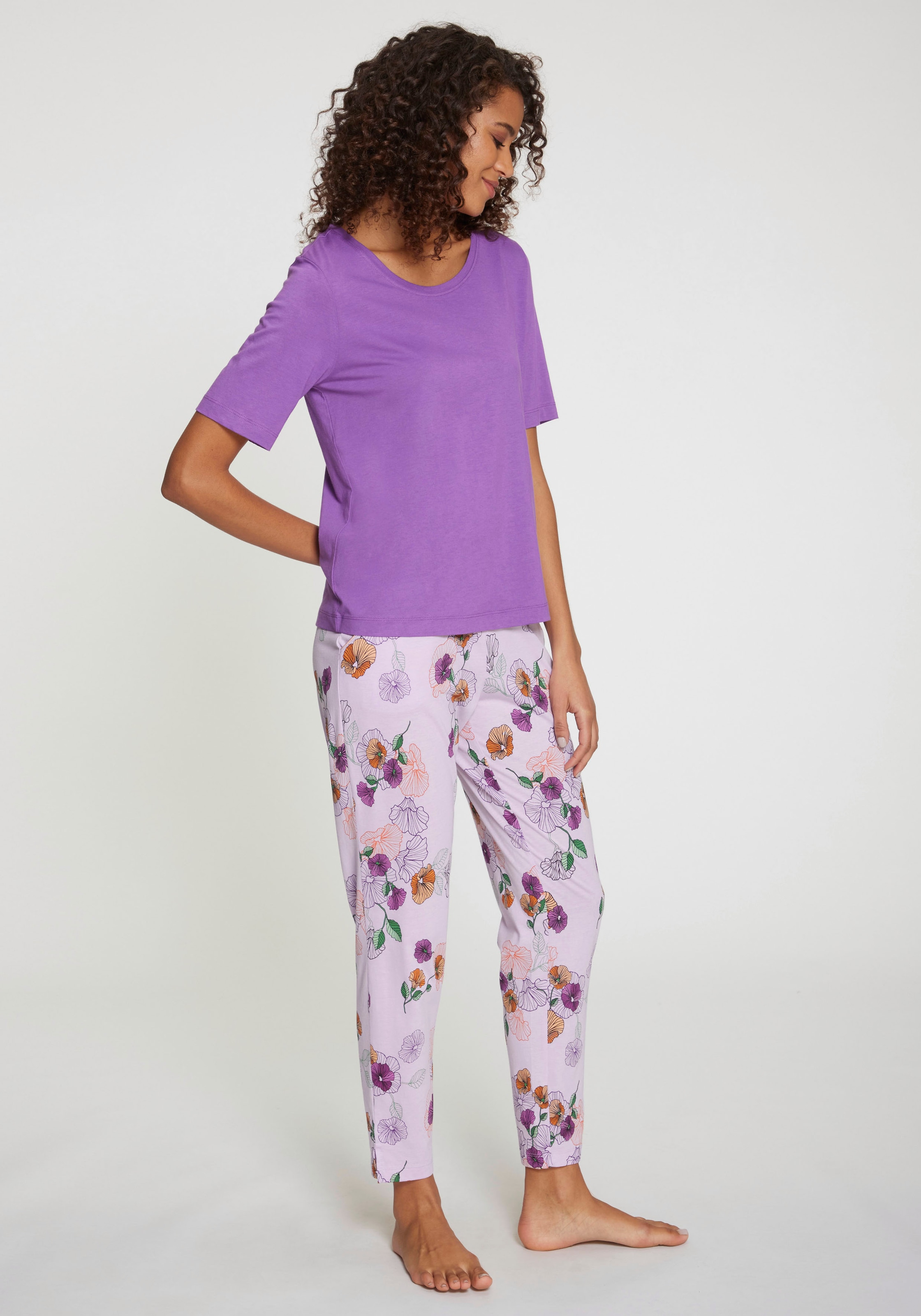 Vivance Dreams Pyjama 2 tlg. mit Blumen-Druck