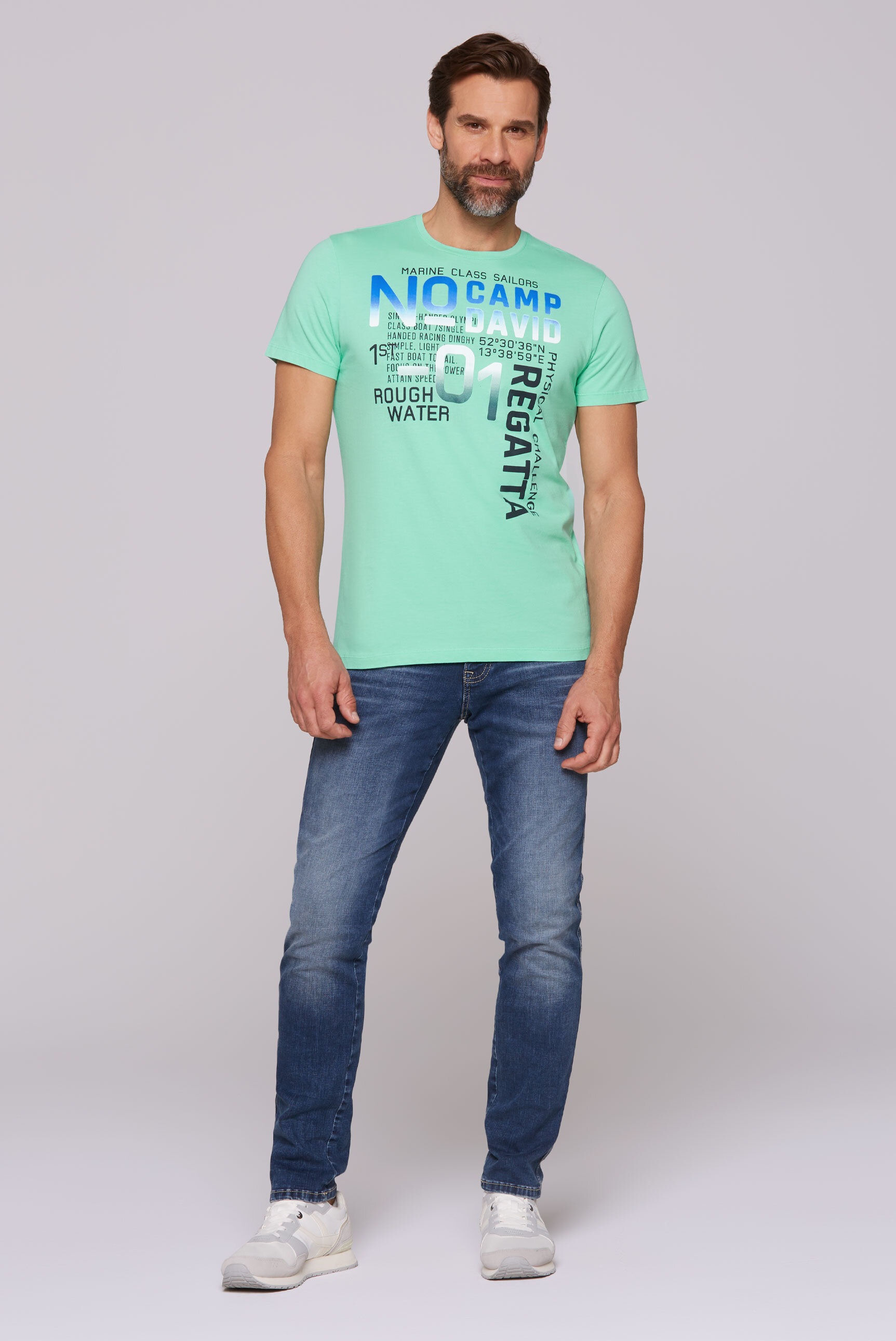 CAMP DAVID Rundhalsshirt, aus Baumwolle