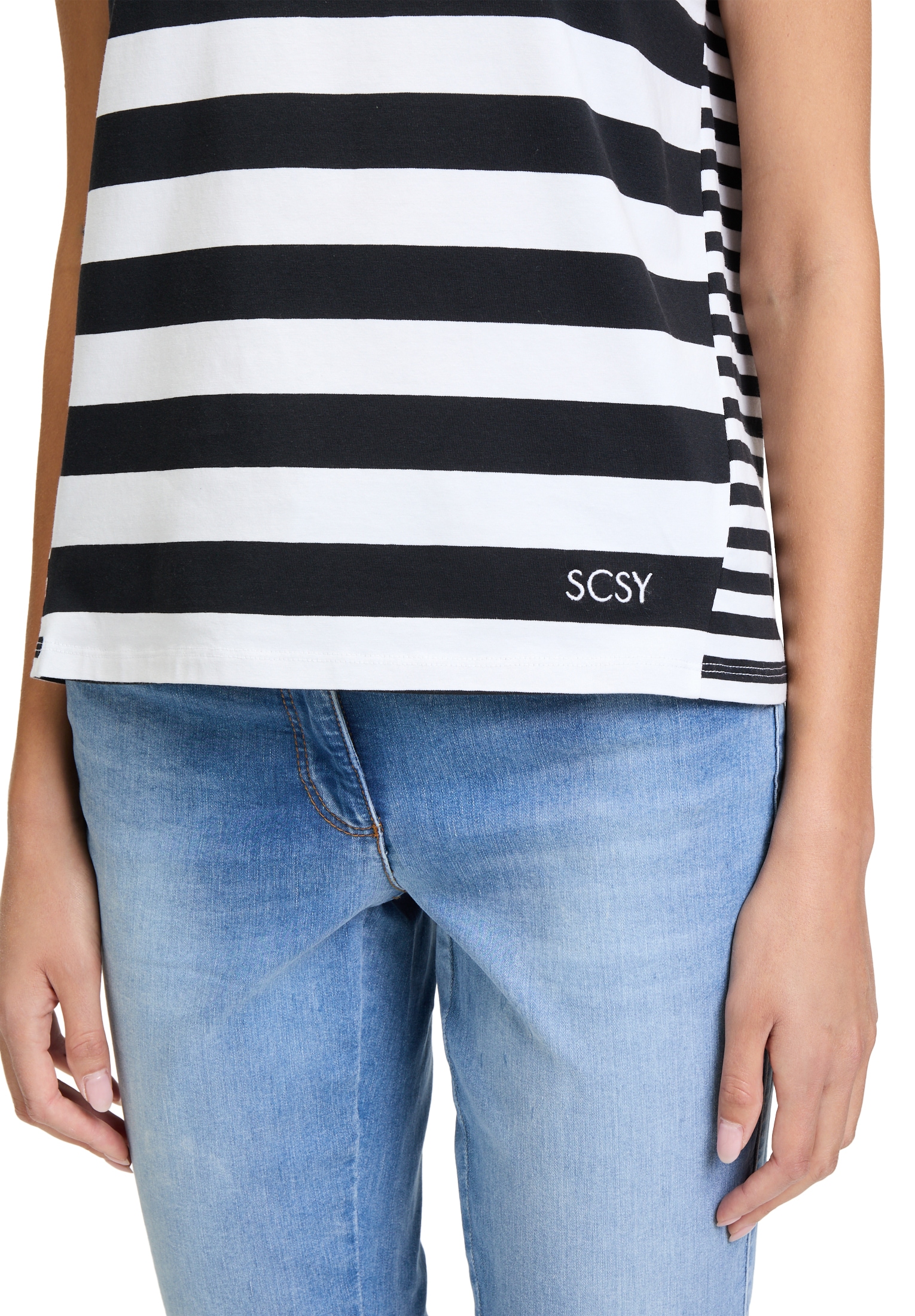 Betty Barclay Kurzarmshirt »Betty Barclay Basic Shirt mit Streifen«, (1 tlg.), Materialmix