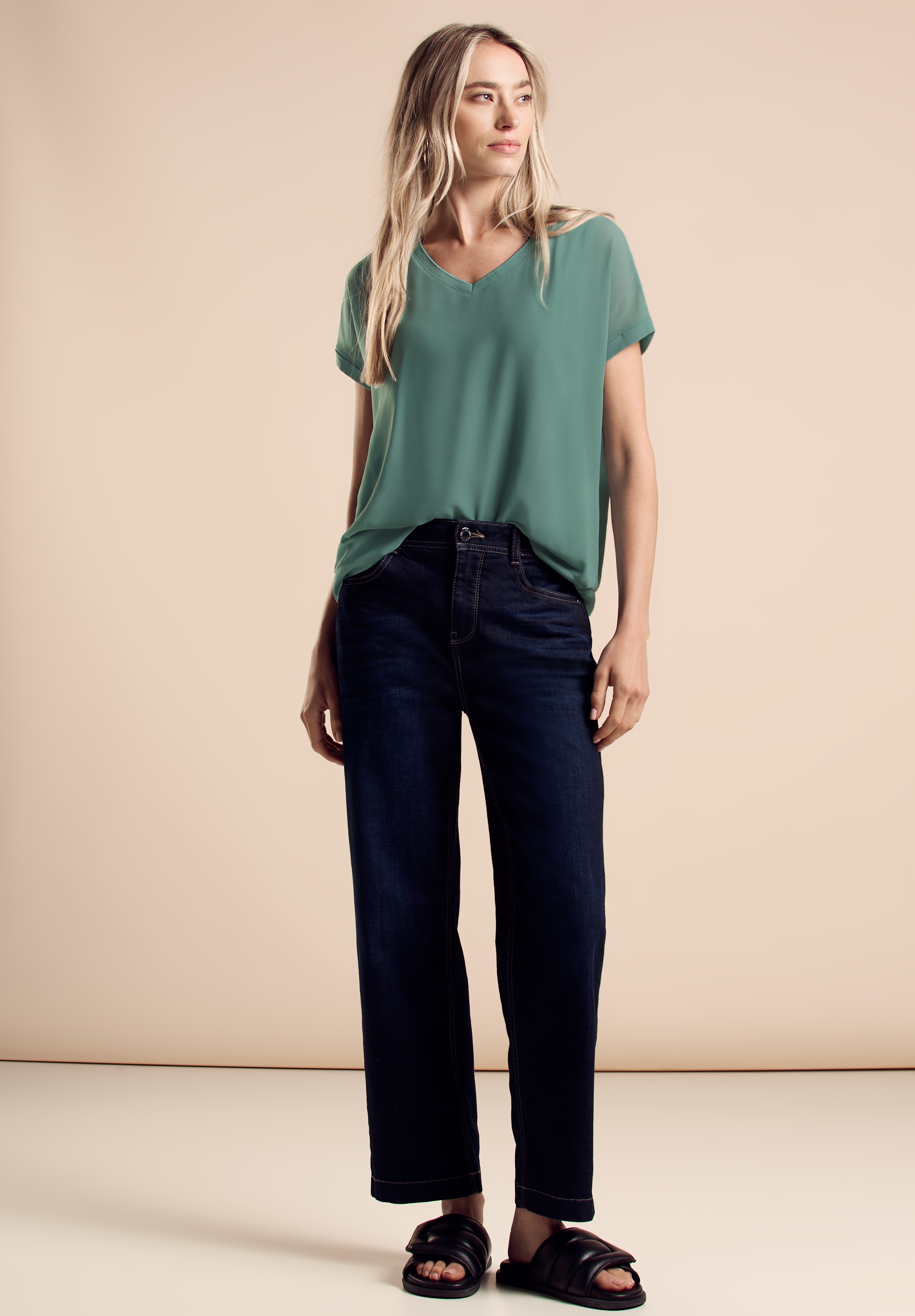 STREET ONE 2-in-1-Top mit Mesh-Detail